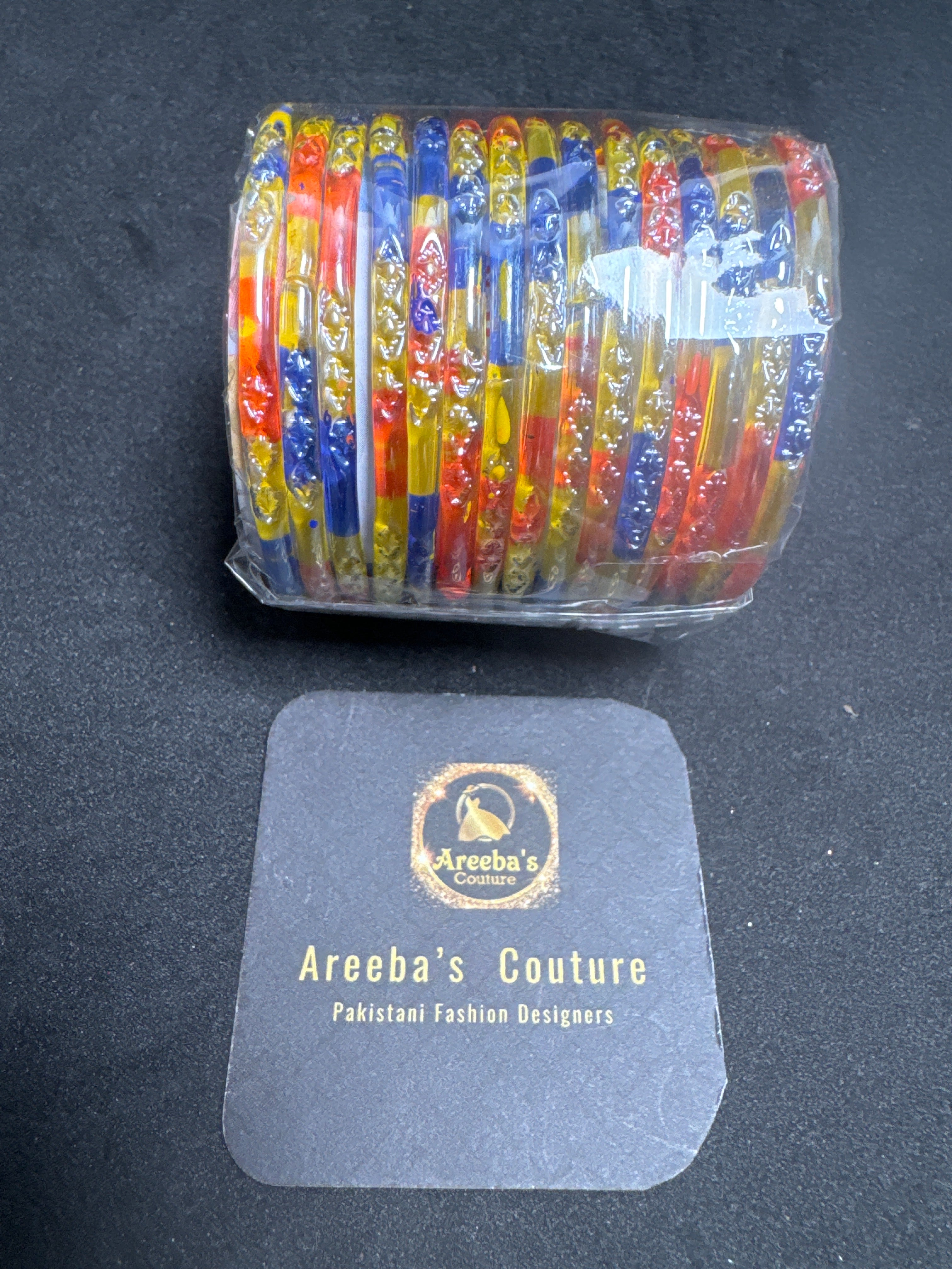 Girls bangles in blue yellow orange A8