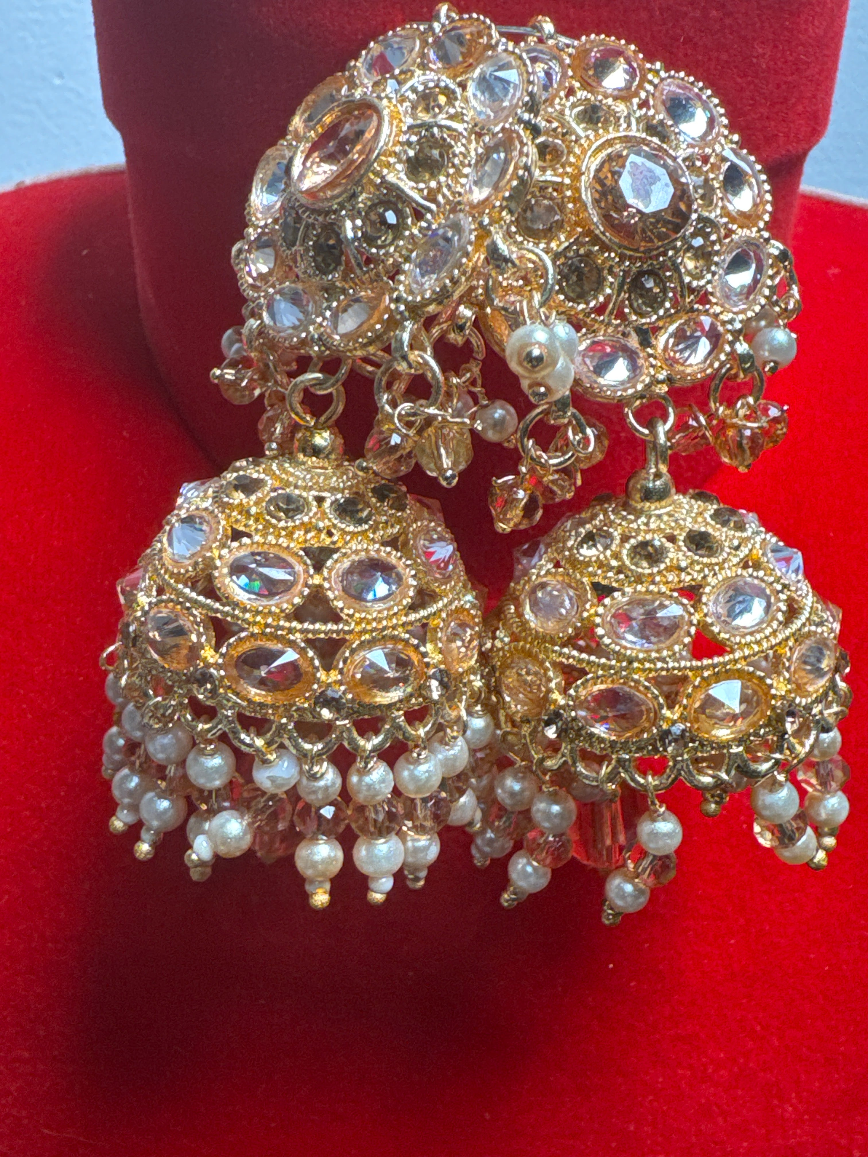 JUMKAYS - Stylish earrings for Women - Traditional Pakistani/Indian Jewellery Earing gold JM01
