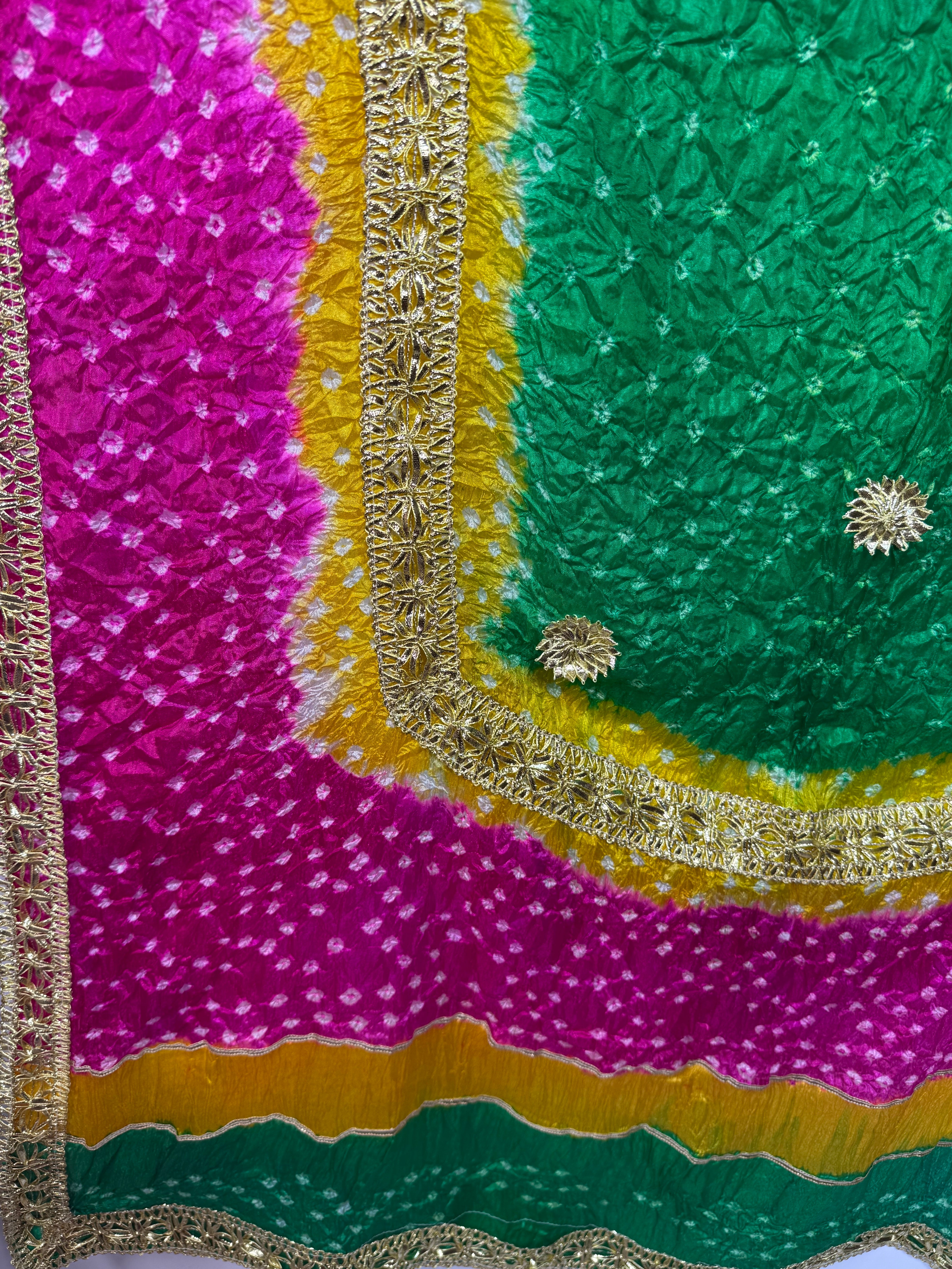 Dupptta Silk Chunri Multi Colour With Gotta Work Dcg-4