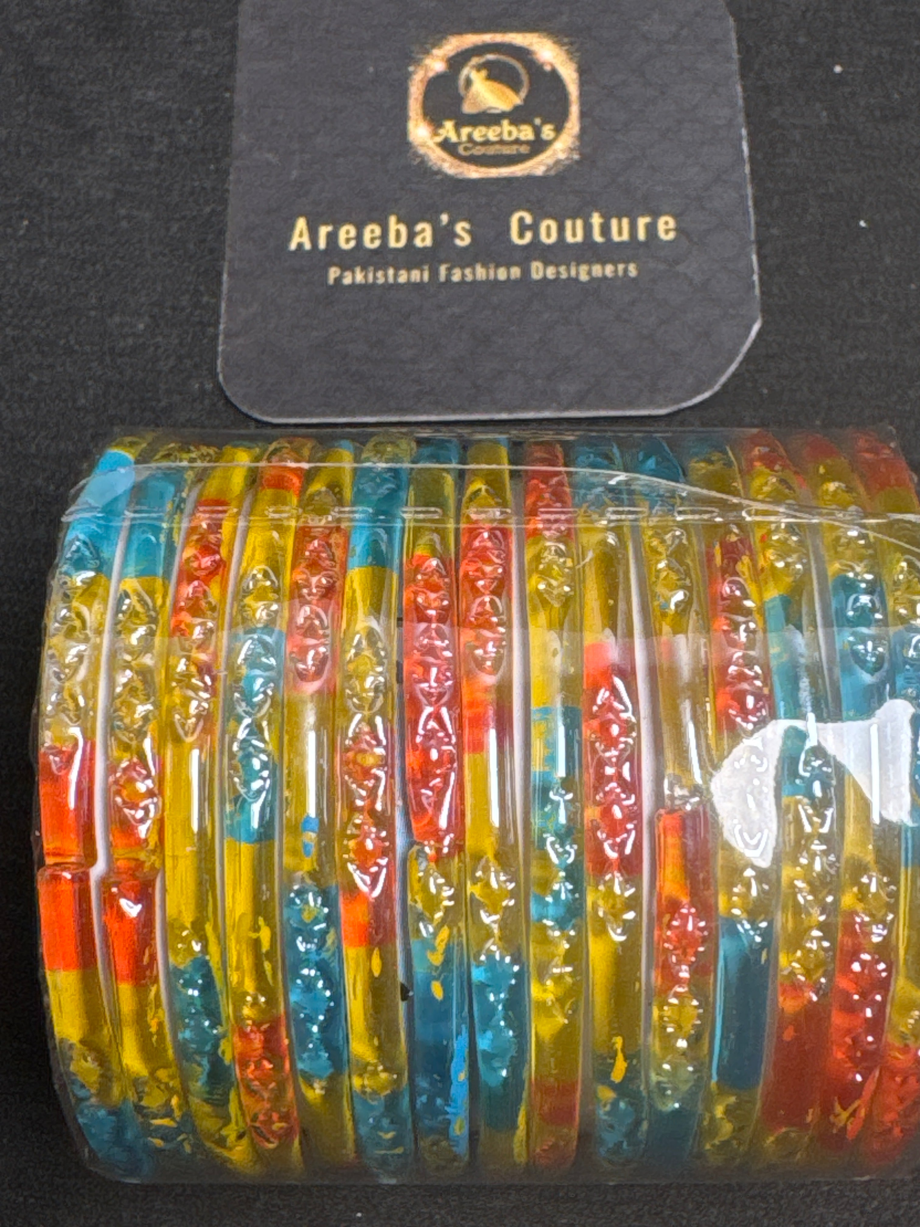 Areeba's Couture Girls Bangles in Multi Colours A5 Pakistani Fashion Designers Vibrant and Stylish Accessories