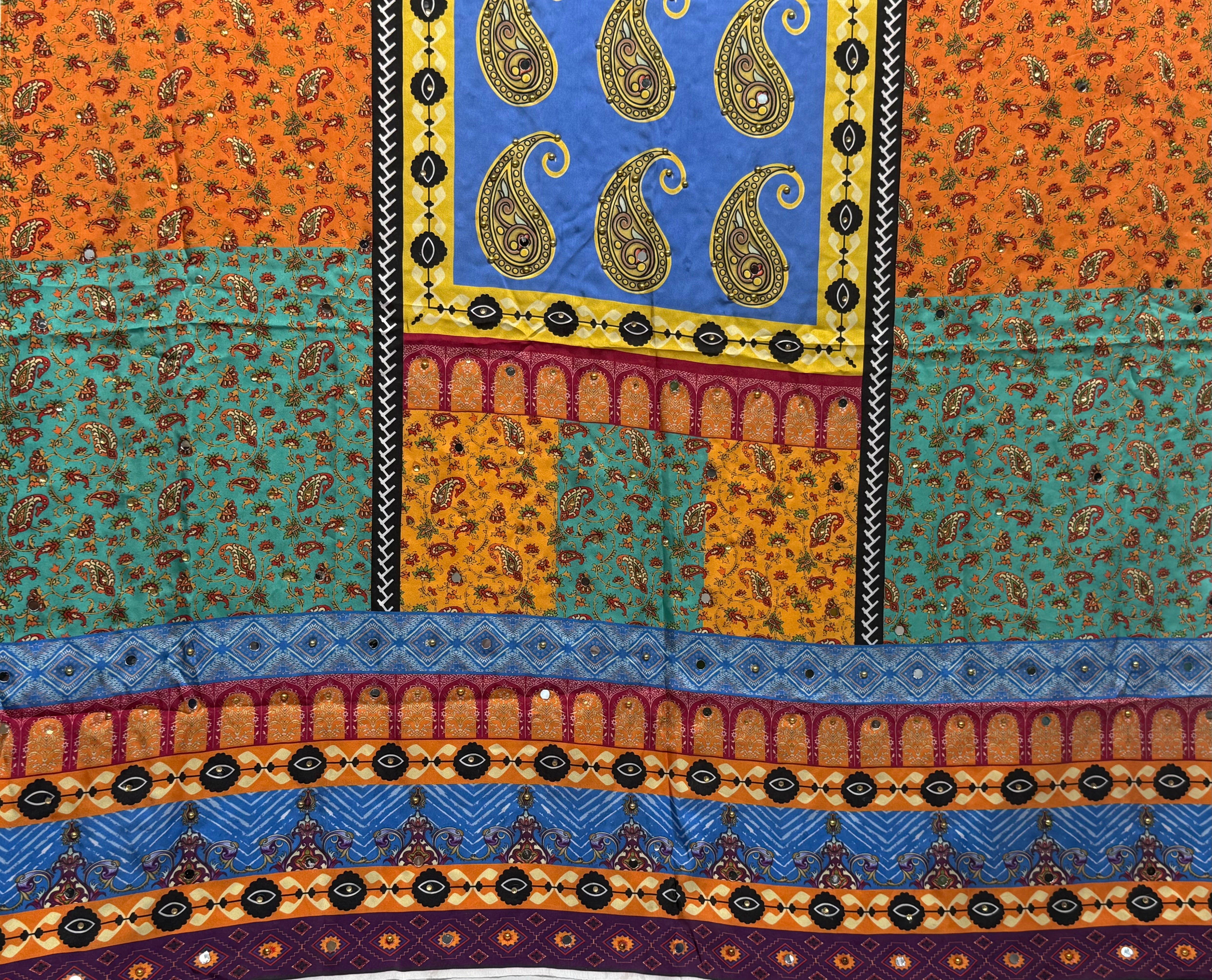 Silk Dupptta In Multi Colour Sd6 By Areeba'S Couture