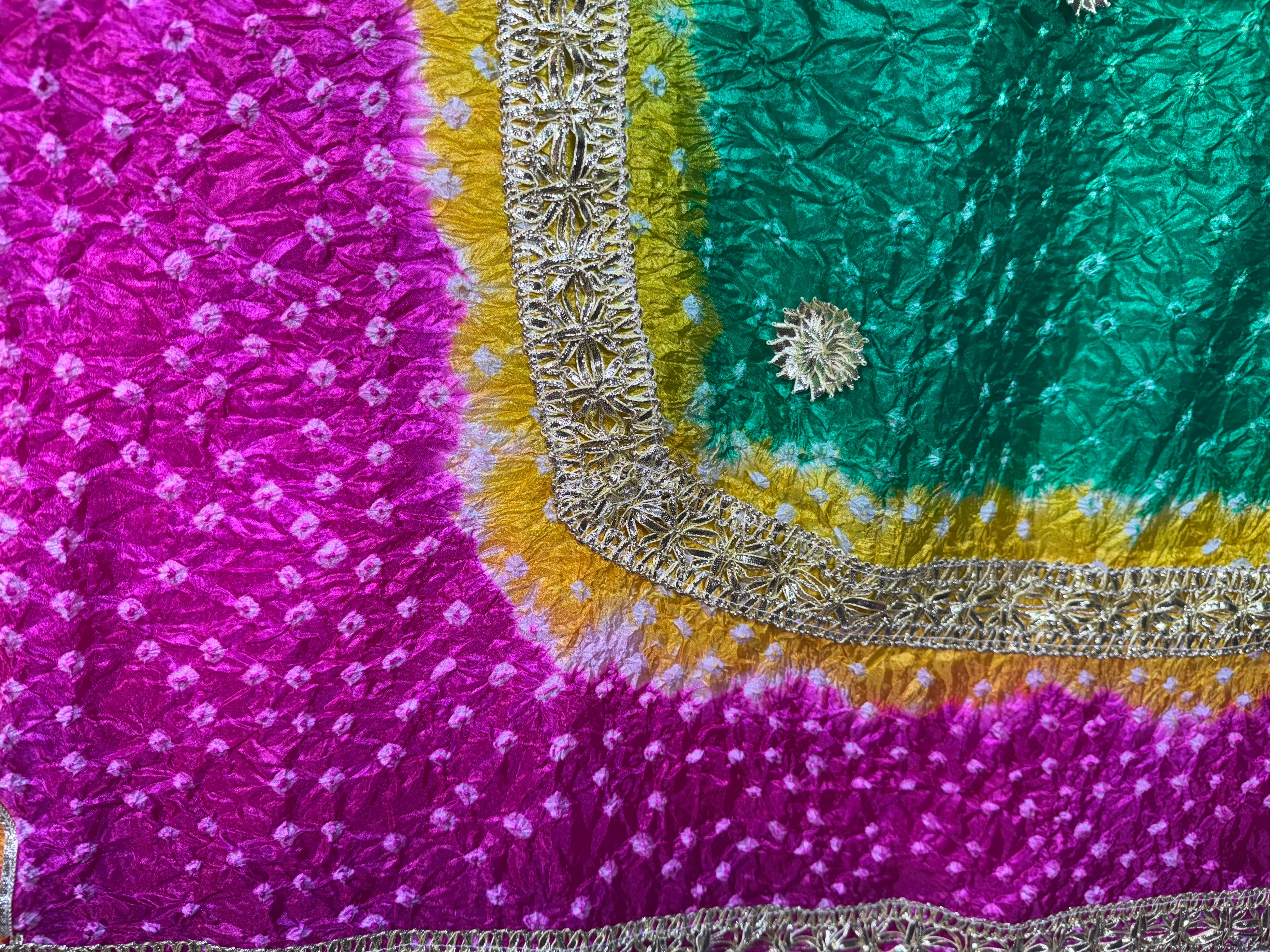 Dupptta Silk Chunri Multi Colour With Gotta Work Dcg-5