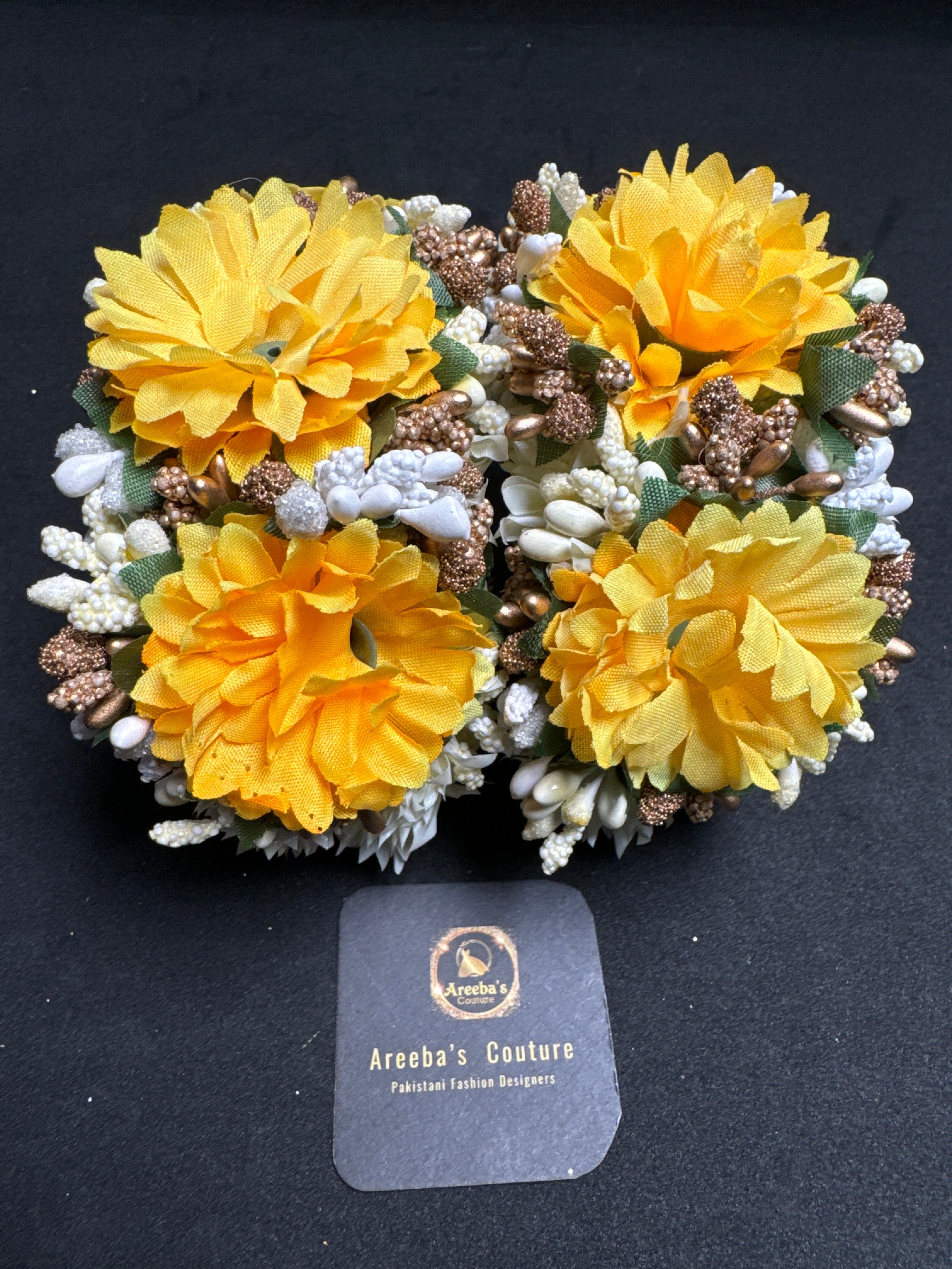 Bridal flower Gajra set for Mehndi /haldi. (Sold as pair)
