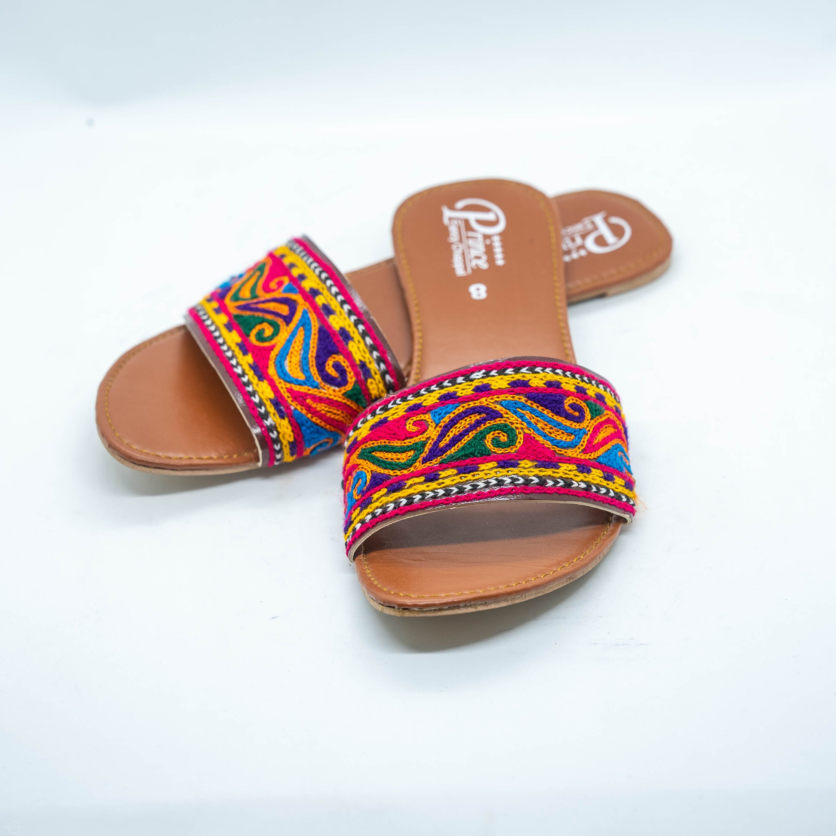 Leather Embroidered Kolapuri Chapal - High-Quality Leather, Intricately Embroidered, Perfect for All-Day Wear, Stylish & Comfortable