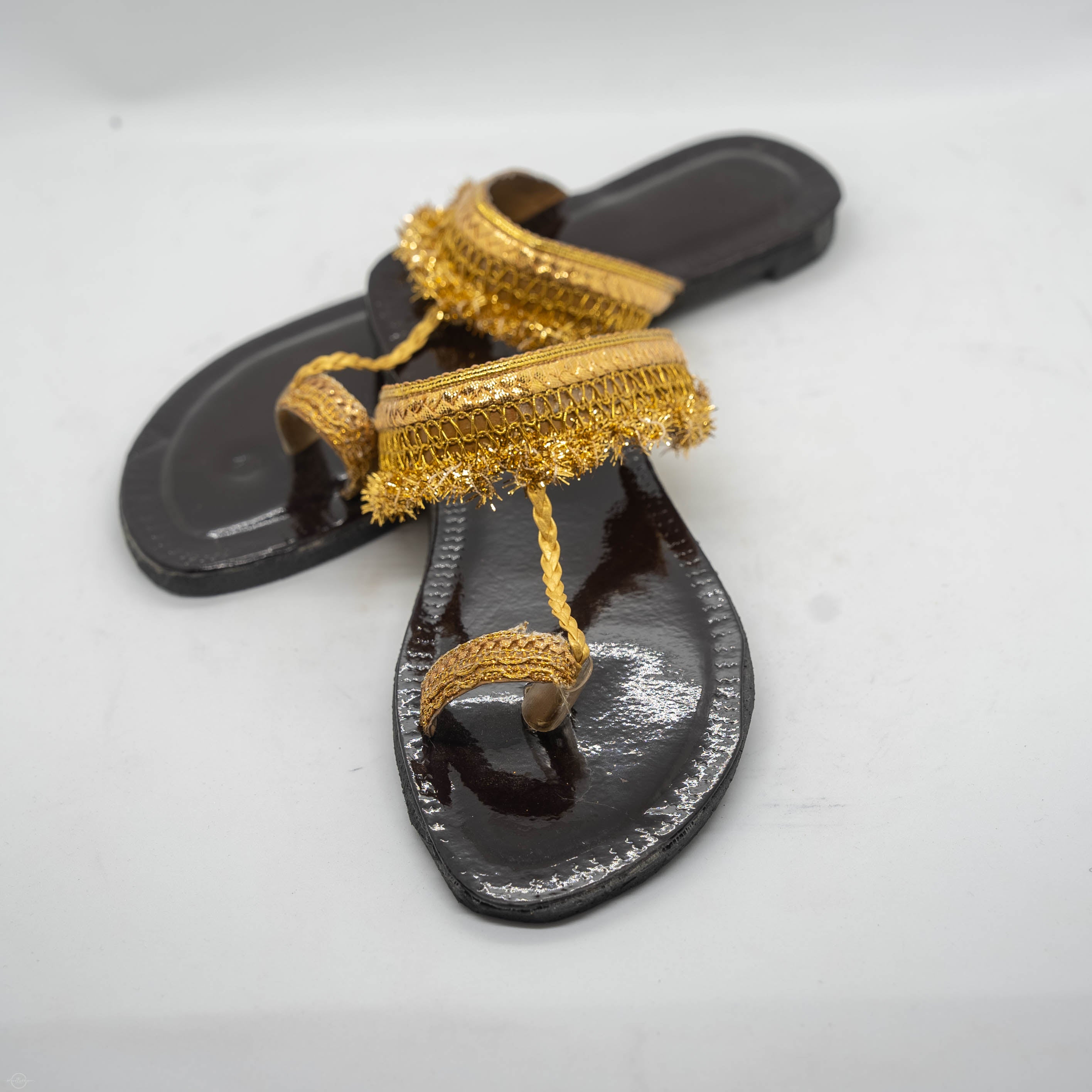 Black Gold Kolapori Chapal - Stylish Comfortable Everyday Wear Shoes with High-Quality Materials for Durable Fashion