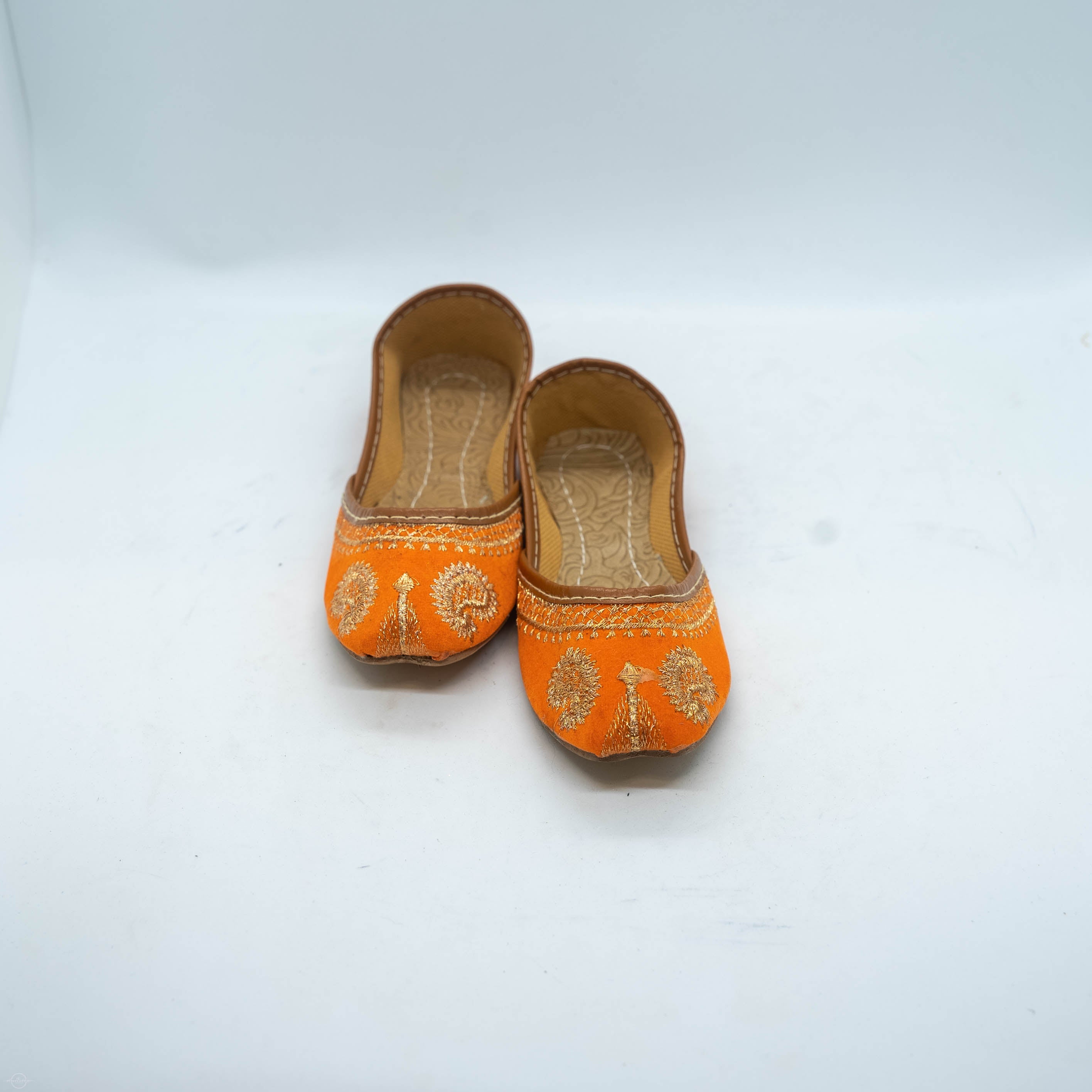 Orange Girls Khussa Handcrafted Comfortable Stylish Shoes for
