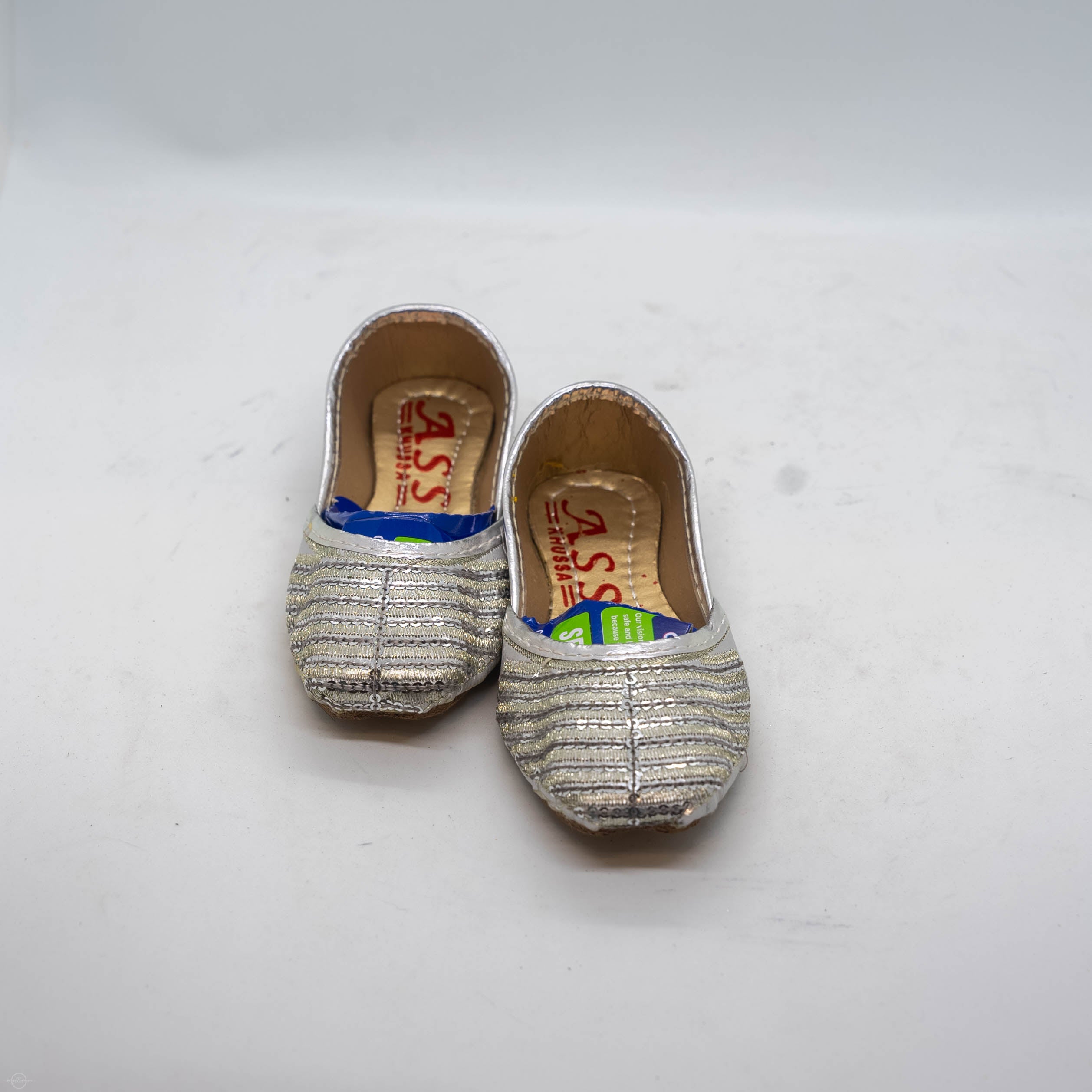 Silver Sequence Khussa Handcrafted with Intricate Silver Sequins