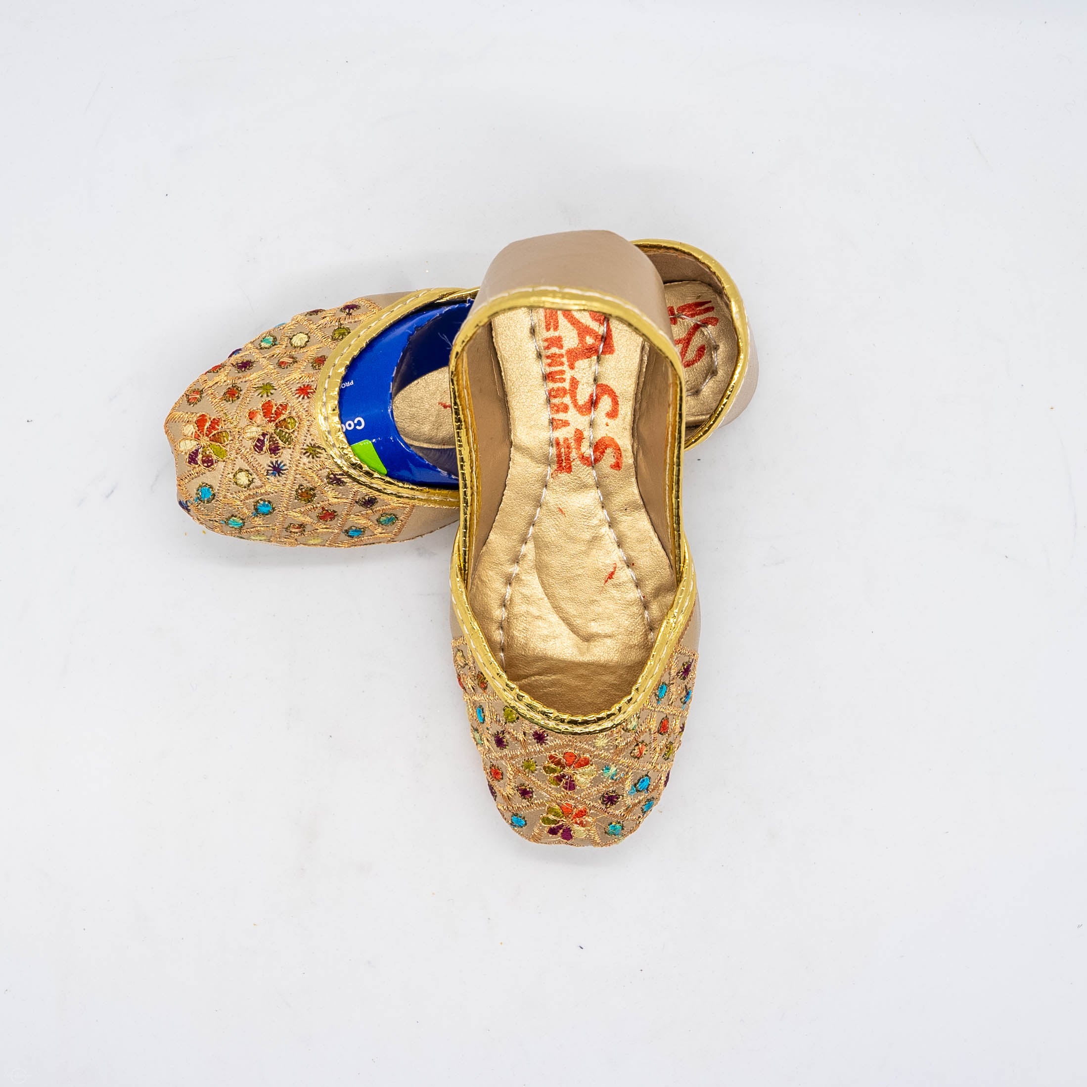 Golden Girls Khussa Embroidered Shoes Handcrafted with Intricate Embroidery High-Quality Materials for Style and Comfort