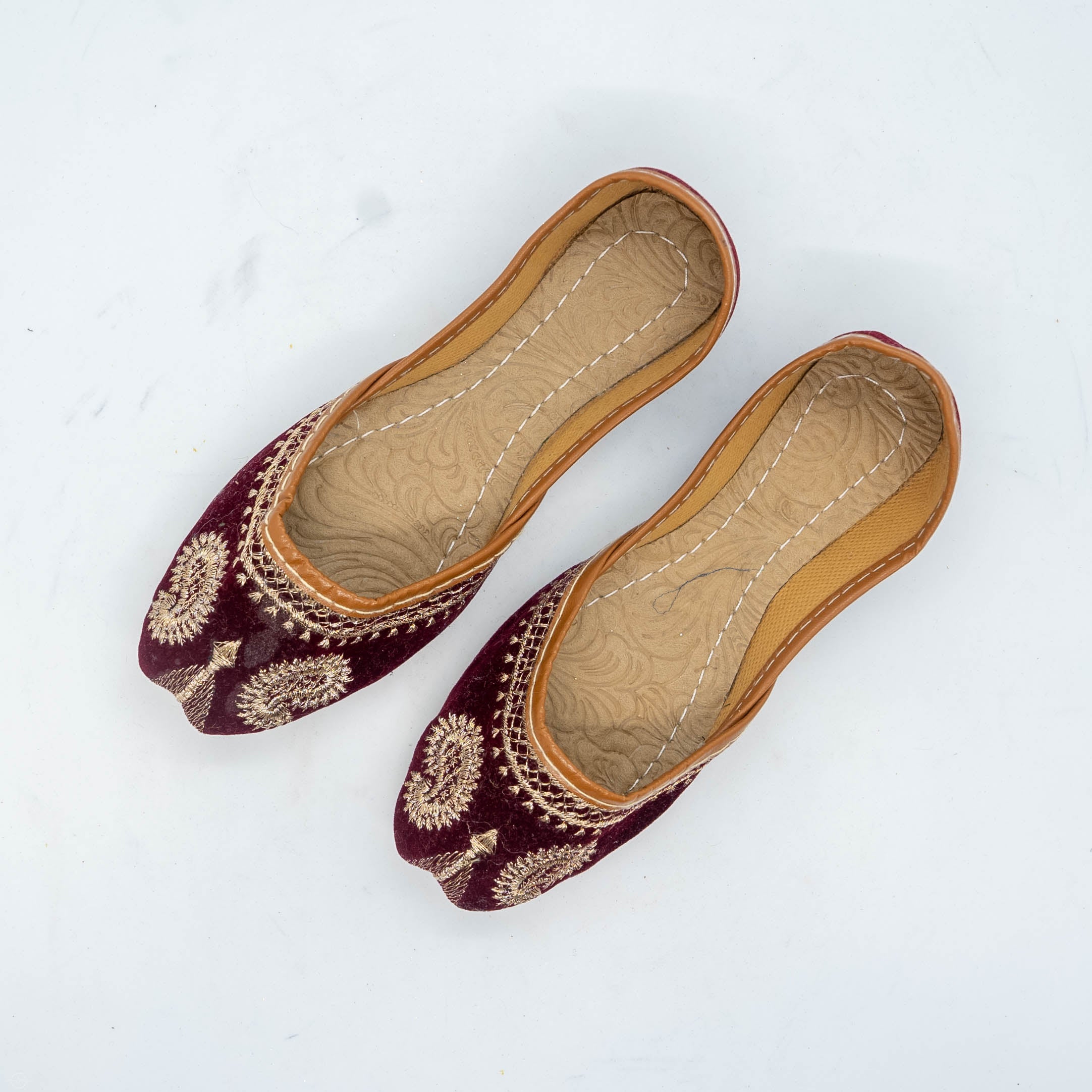 Maroon Embroidered Khussa Handcrafted with Intricate Embroidery High-Quality Materials Comfortable and Durable Perfect for Any Occasion