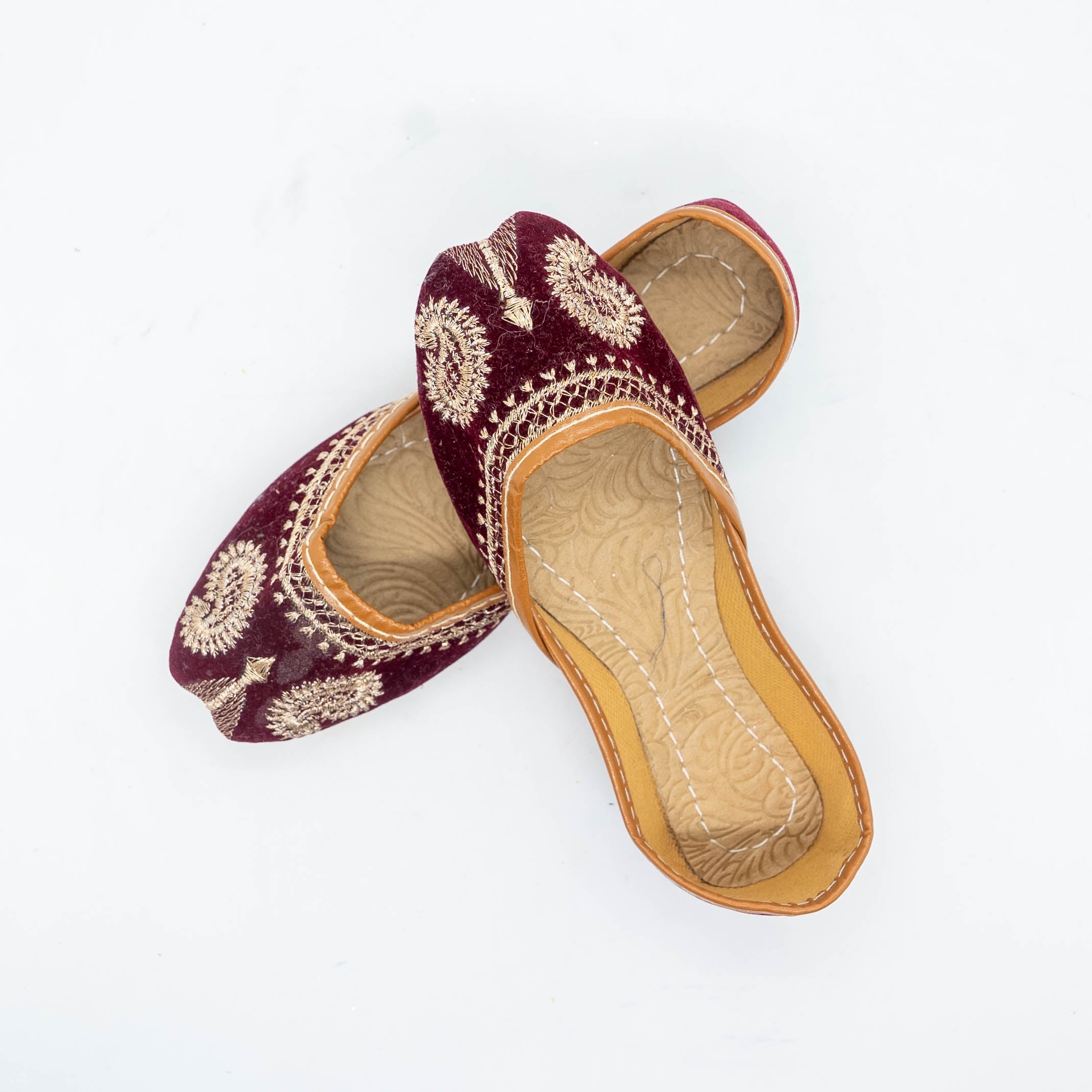 Maroon Embroidered Khussa Handcrafted with Intricate Embroidery High-Quality Materials Comfortable and Durable Perfect for Any Occasion