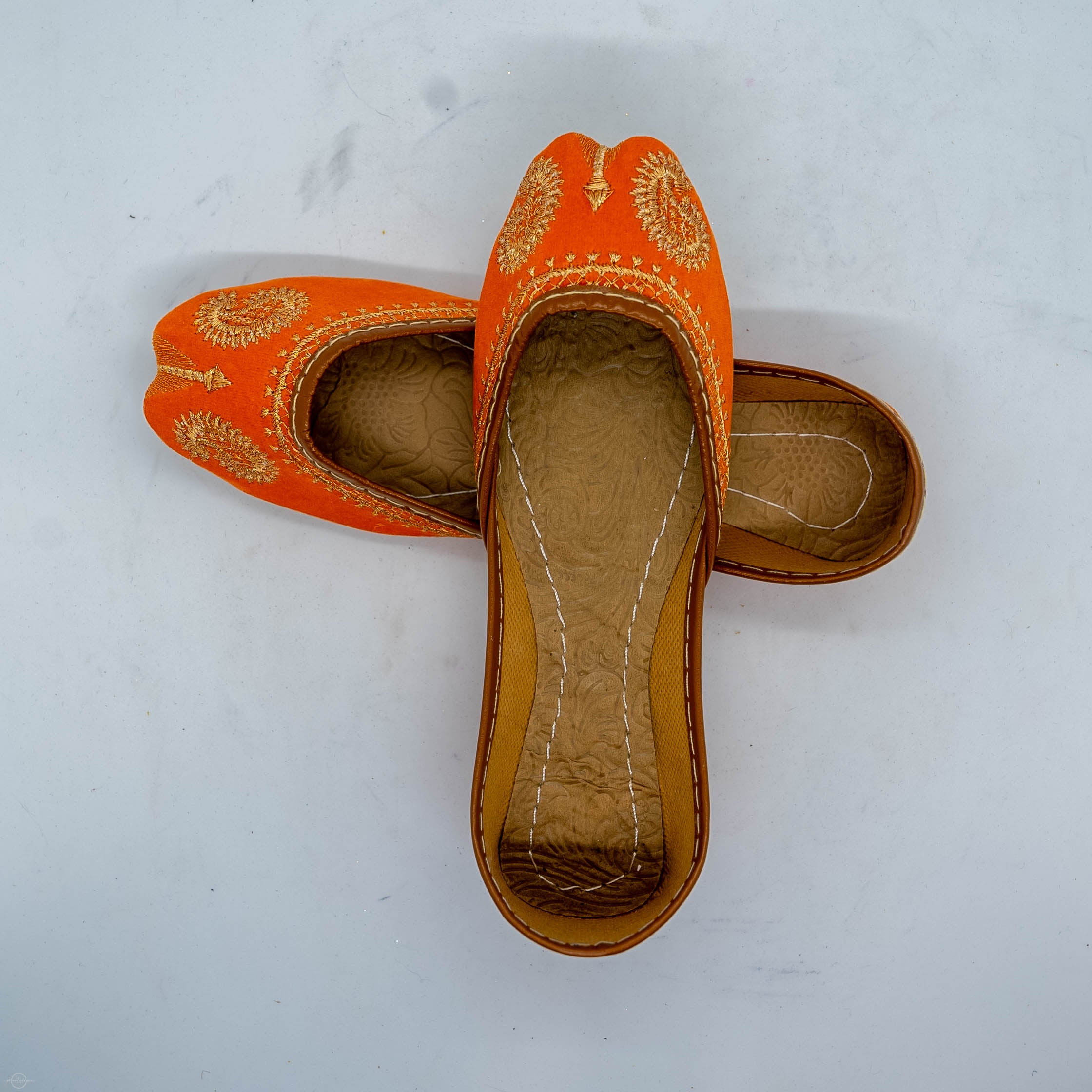 Orange Girls Khussa - Handcrafted Comfortable & Stylish Shoes for Any Occasion High-Quality Materials Durable Design