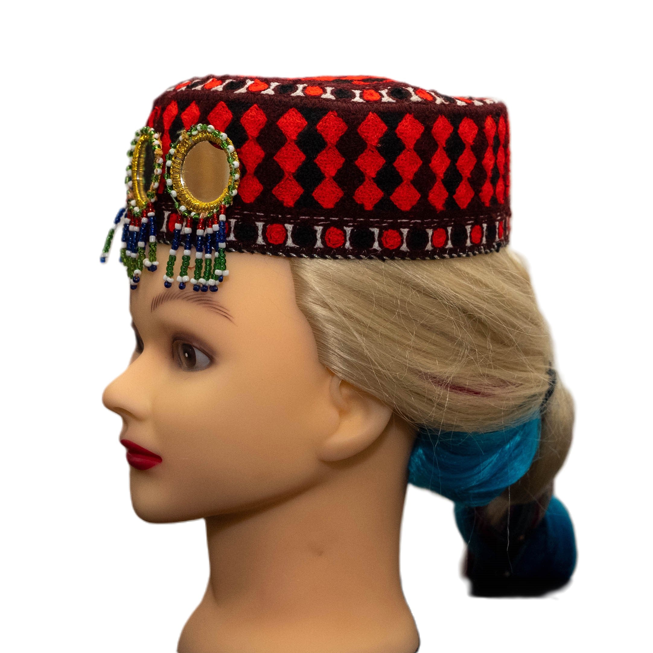 Afghan Hat 4 - Traditional Girl's Hat with Rich Cultural Heritage Hand-Crafted for Timeless Authentic Look