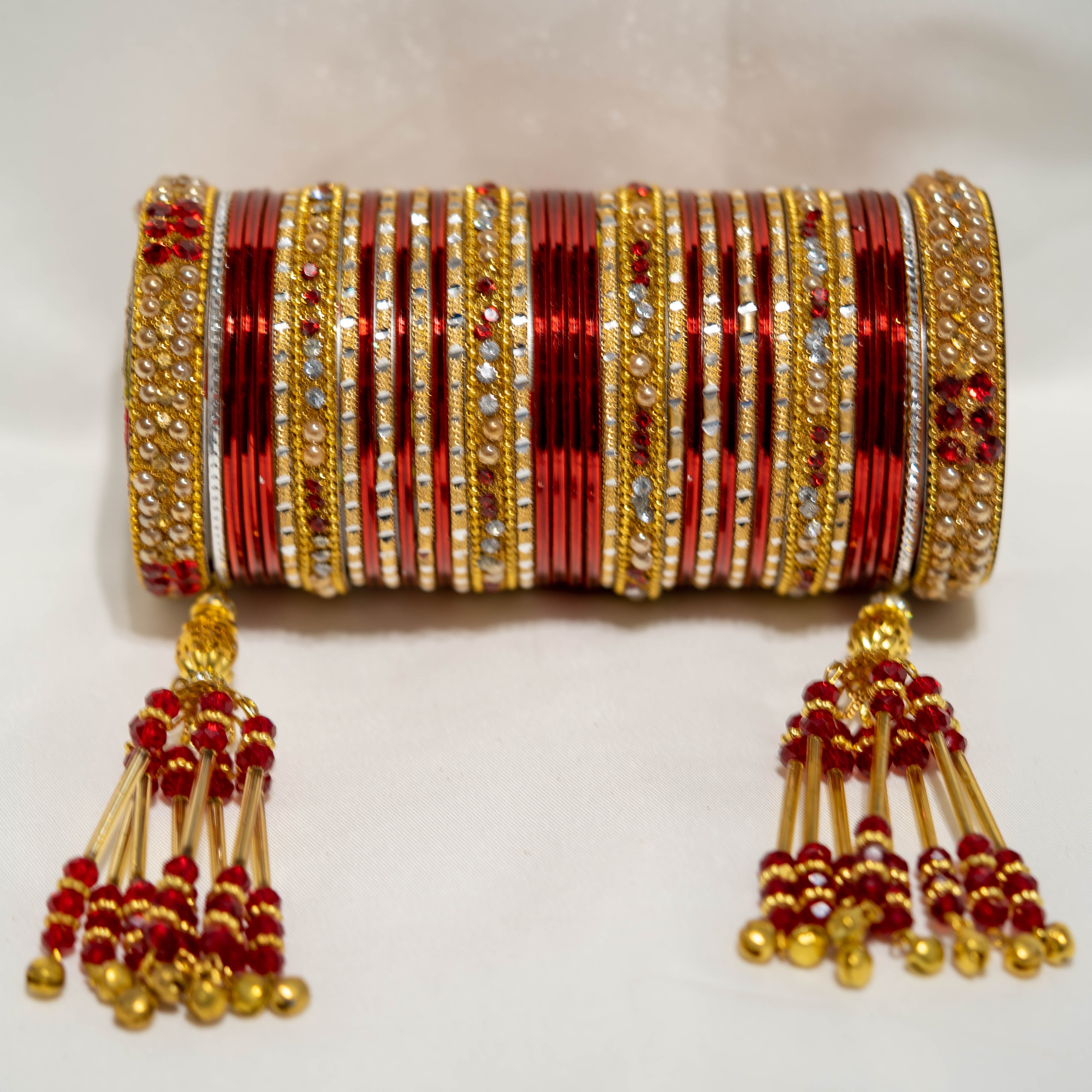 Choorra with Kaleera Red/ Bridal hand hanging with Bangel