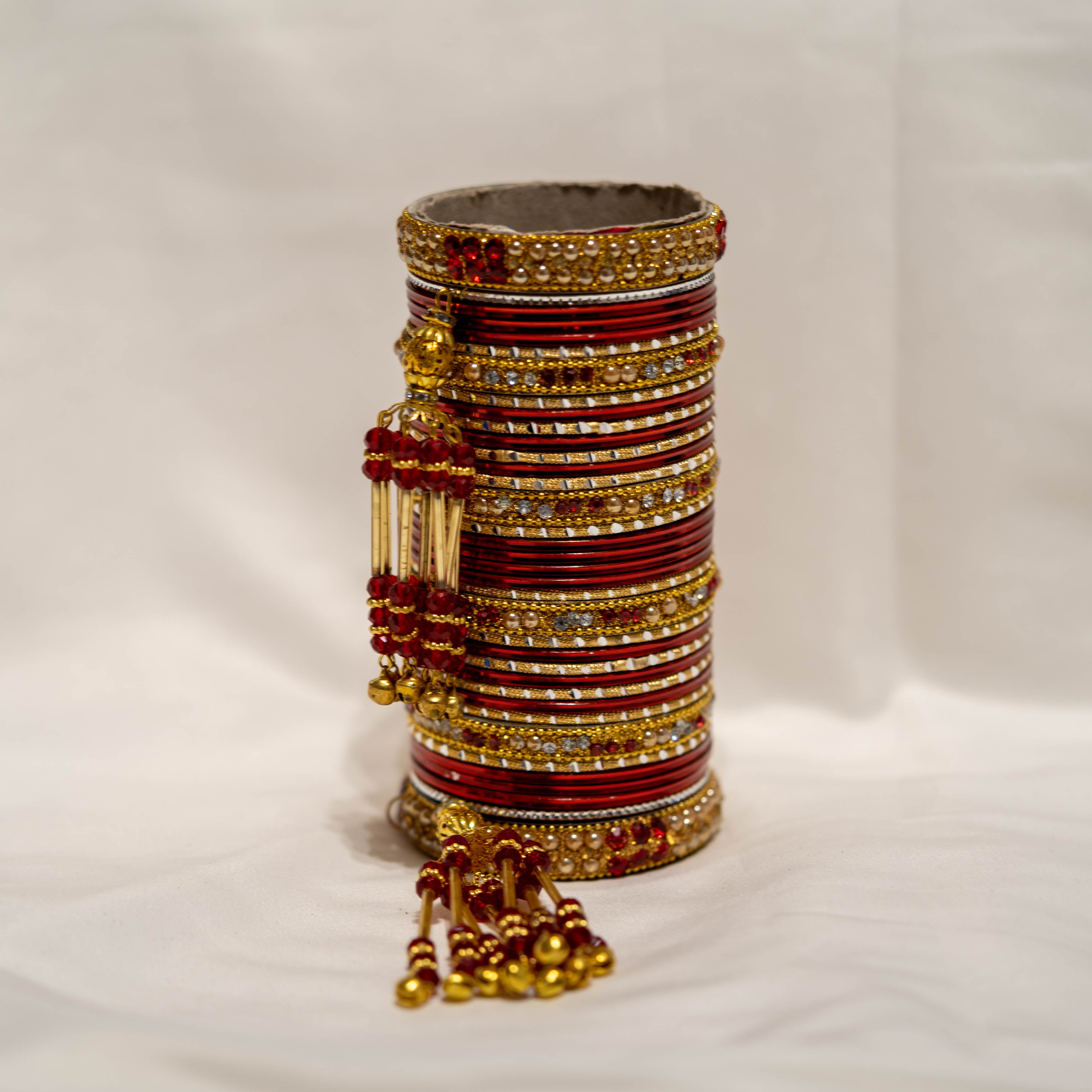 Choorra with Kaleera Red/ Bridal hand hanging with Bangel