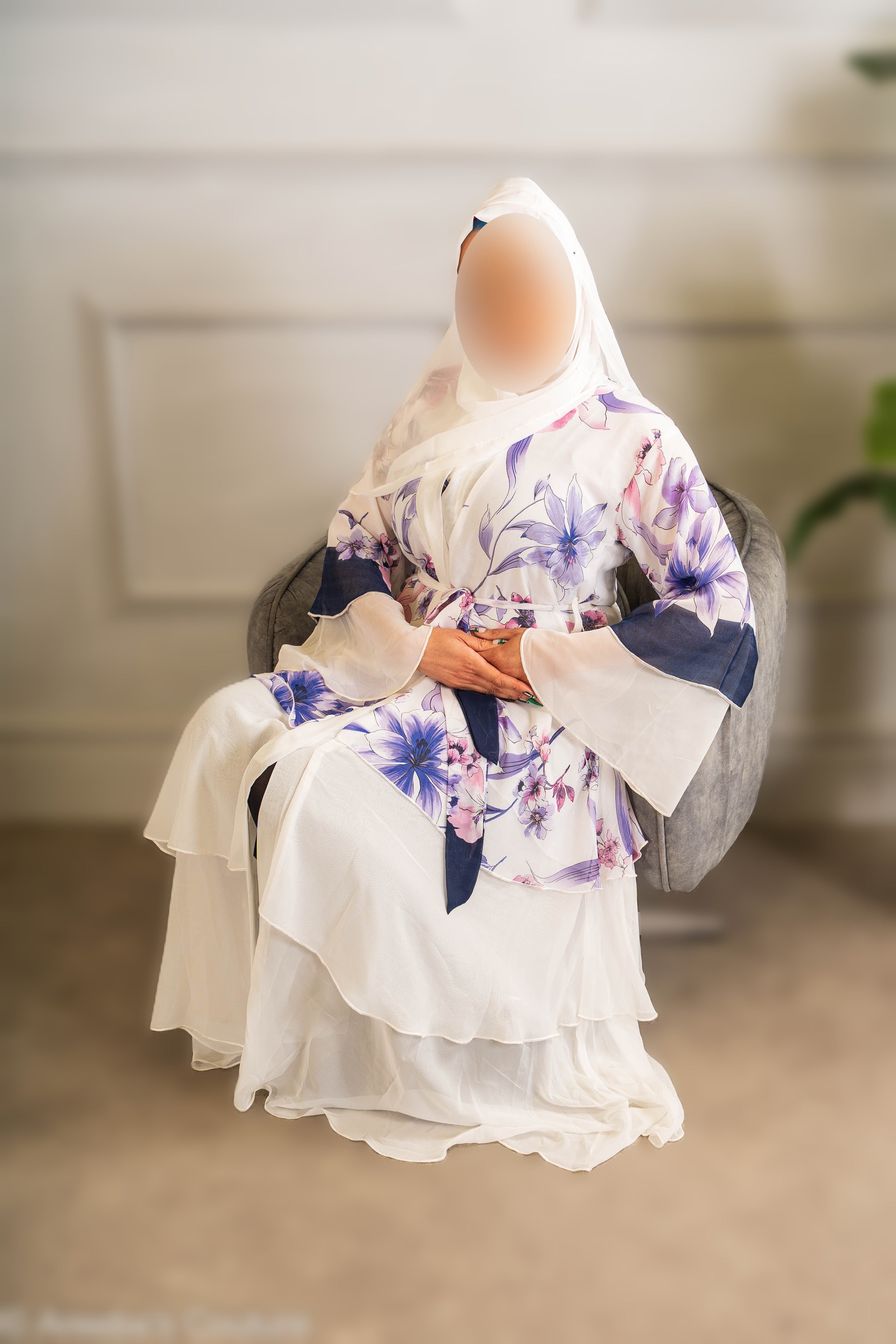 Printed Chiffon Abaya - High-Quality Fabric, Lightweight & Breathable, Elegant Design, Versatile & Fashionable for All Occasions