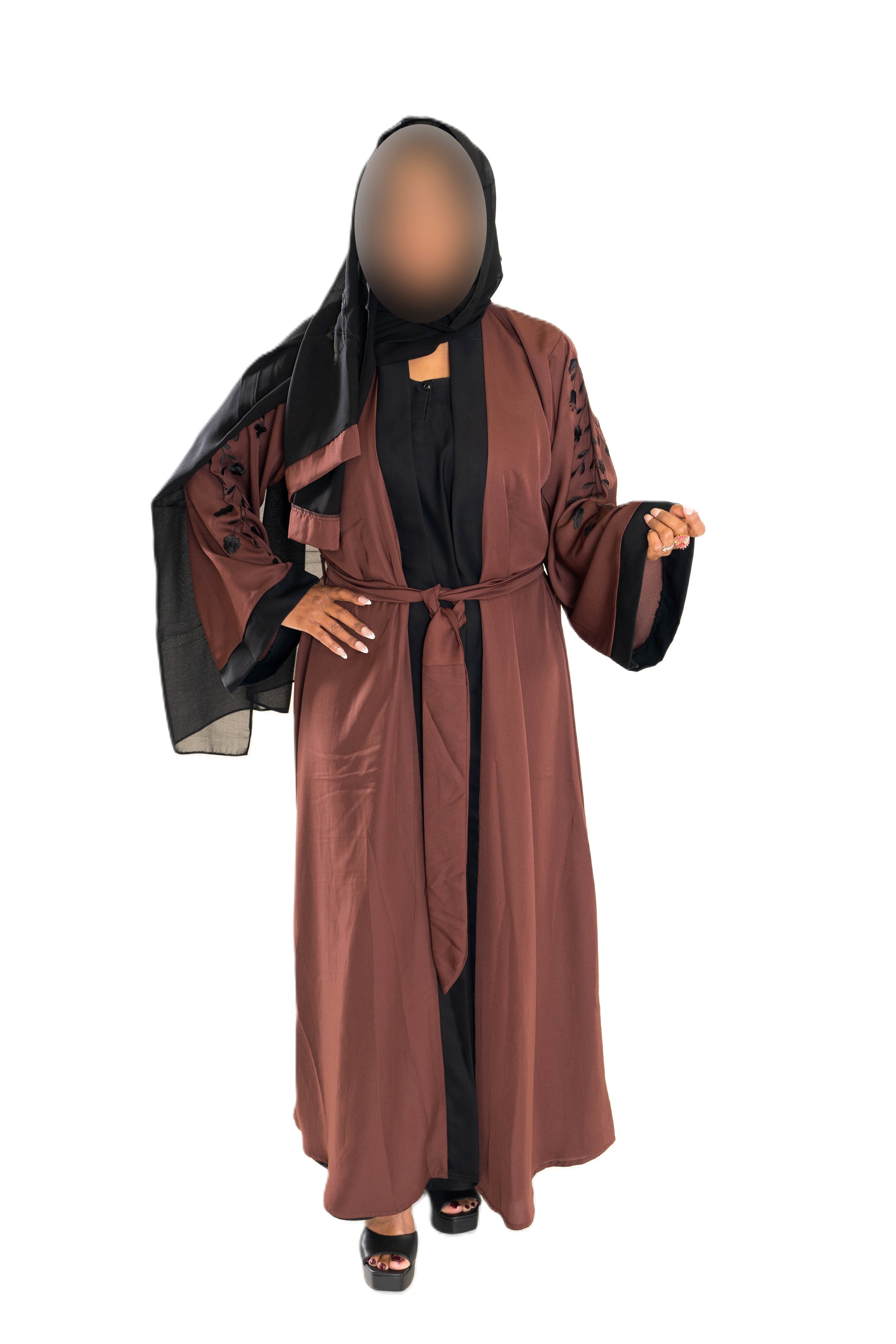 Coloured Split Abaya - High-Quality Fabric with Unique Split Design for Modest Stylish Wear