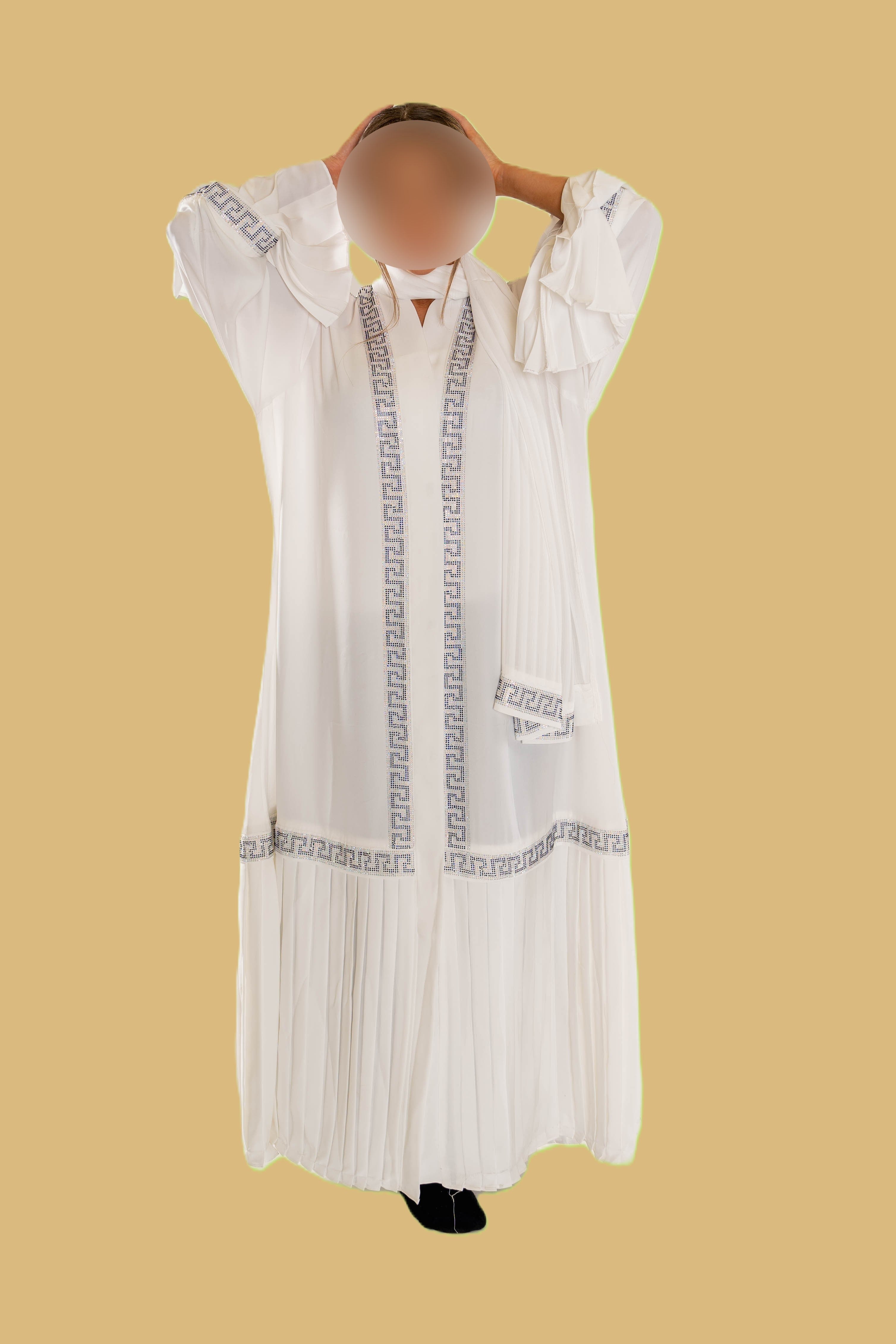 Double Layered Frill Sleeve Abaya with High-Quality Fabric for Comfort and Style Elegant and Sophisticated Design
