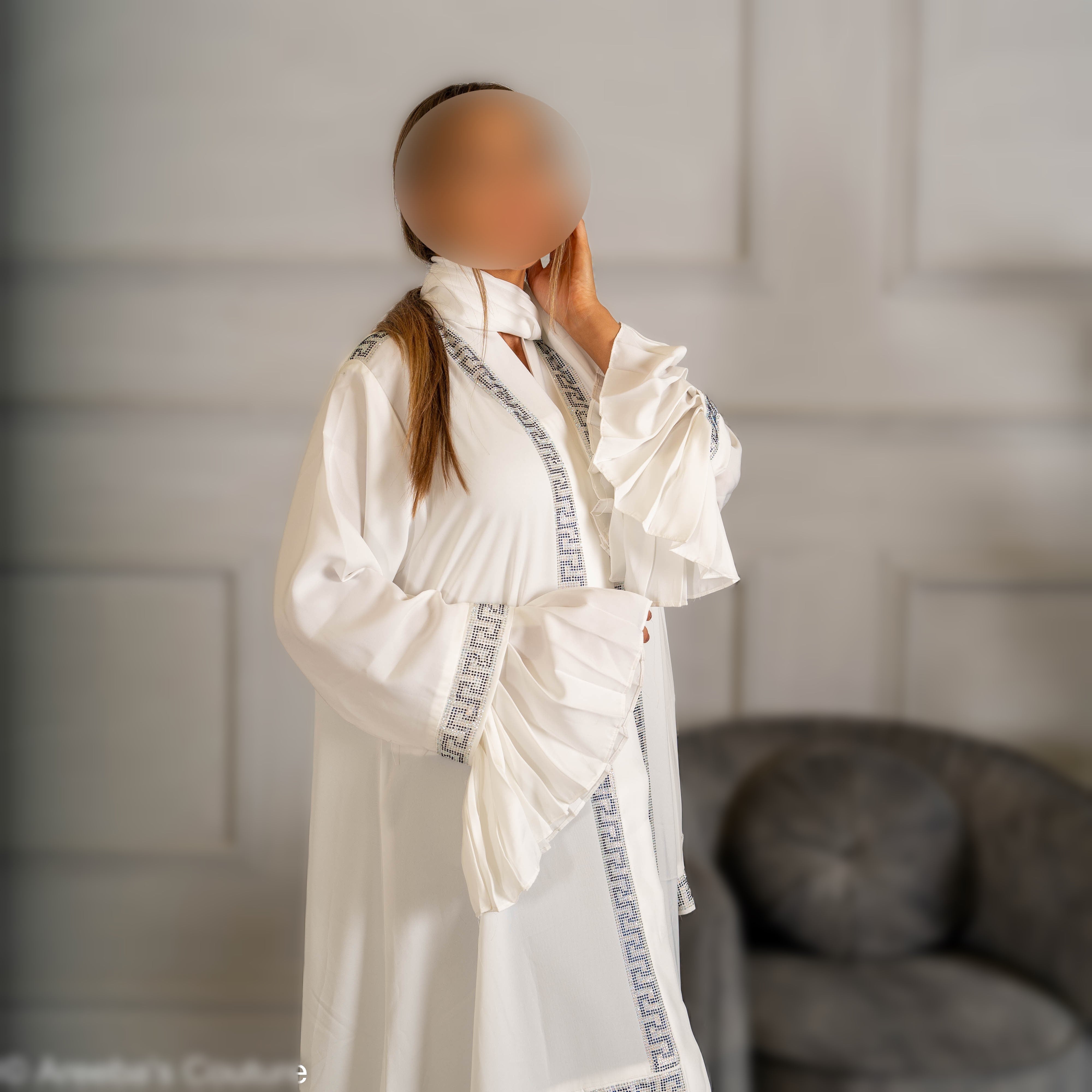 Double Layered Frill Sleeve Abaya with High-Quality Fabric for Comfort and Style Elegant and Sophisticated Design