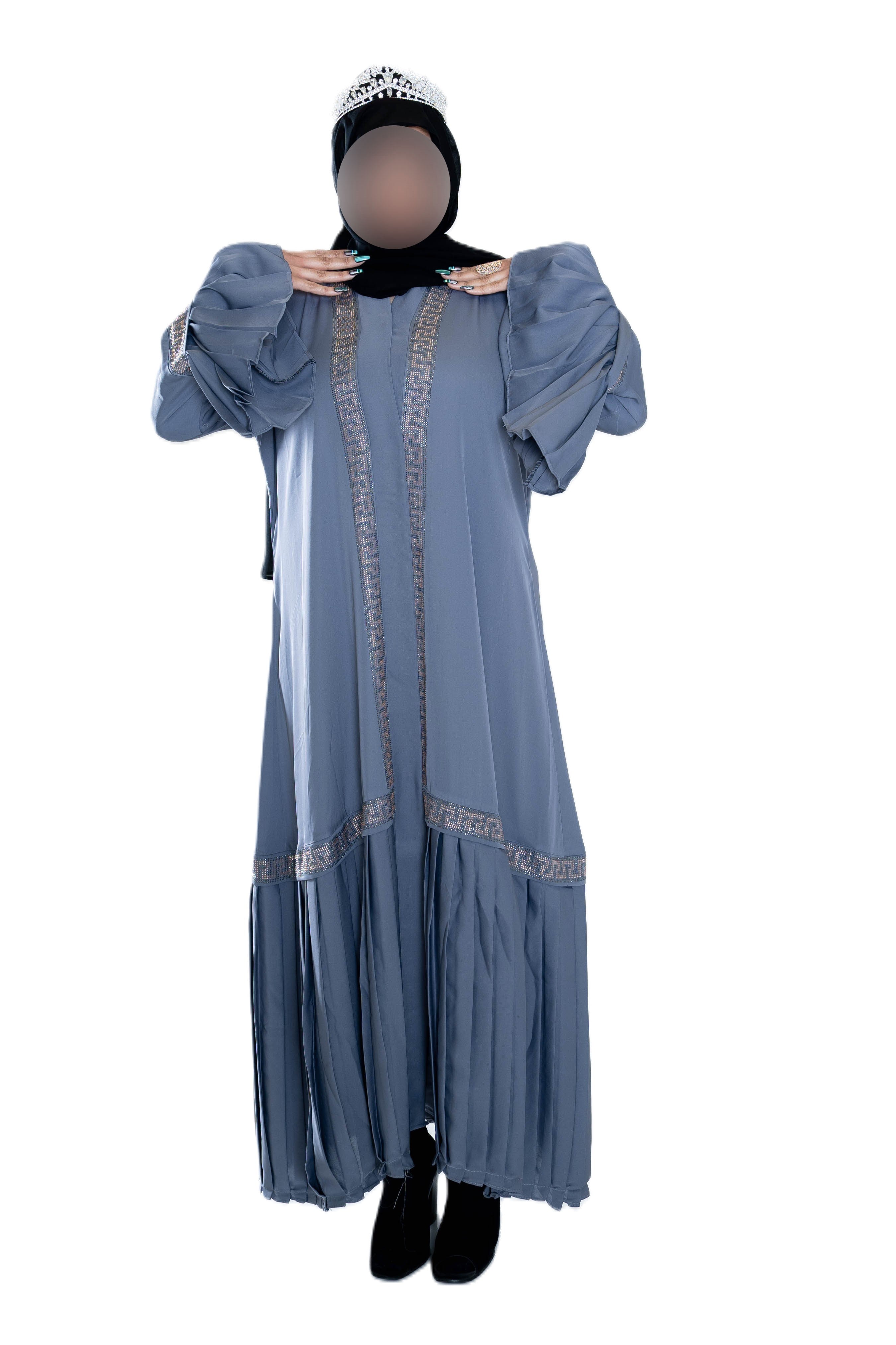 Double Layered Frill Sleeve Abaya with High-Quality Fabric for Comfort and Style Elegant and Sophisticated Design