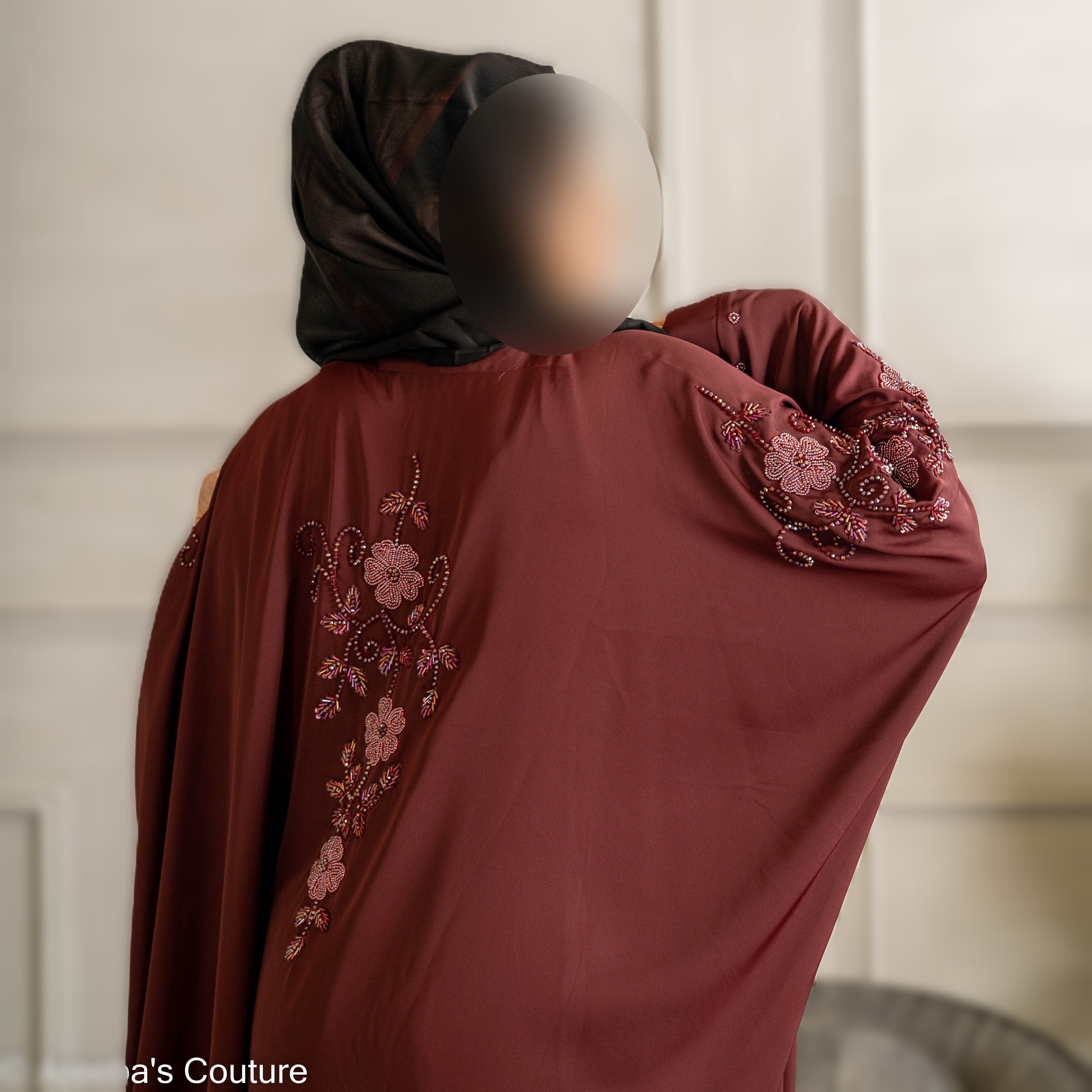 Coloured Embroidered Butterfly Abaya with Intricate Embroidery High-Quality Materials for Comfort and Durability Modest Style Staple Piece