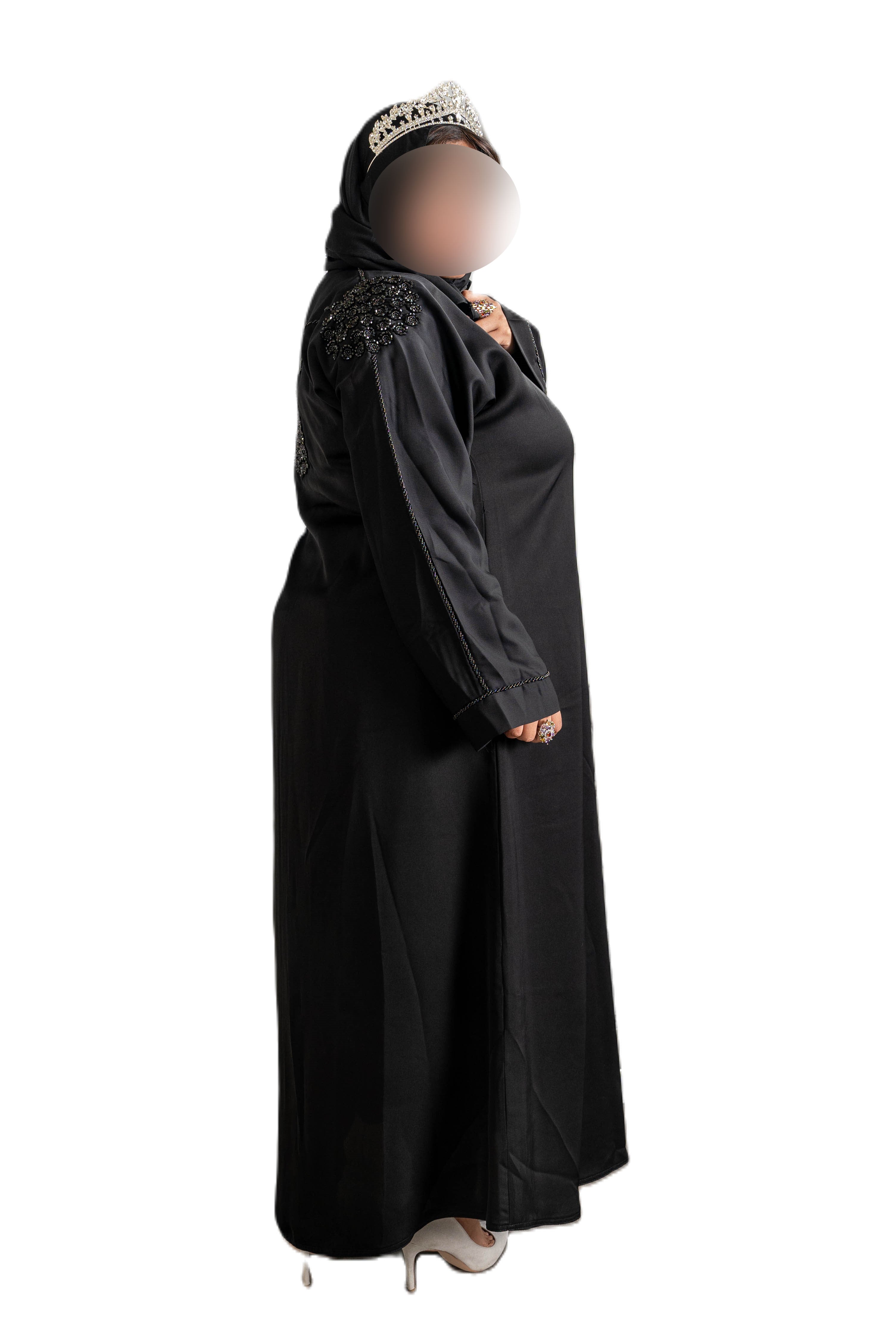 Black Cut Dana Abaya - High-Quality Material for Comfort and Versatility - Elegant and Sophisticated Design
