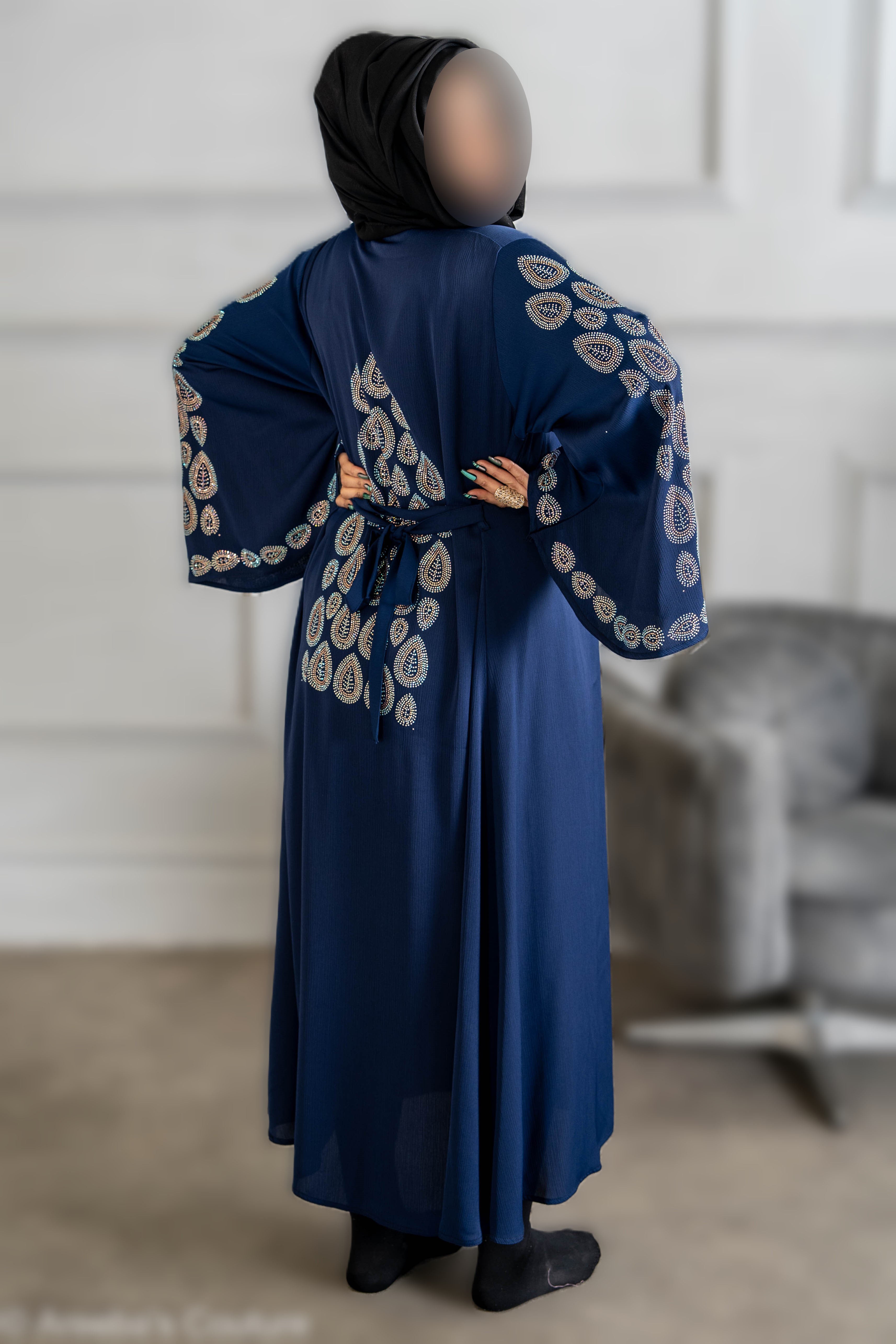 Colour Abaya with DMC Embroidery - Vibrant Vibrant Colours and Intricate DMC Embroidery for Elegance and Individuality