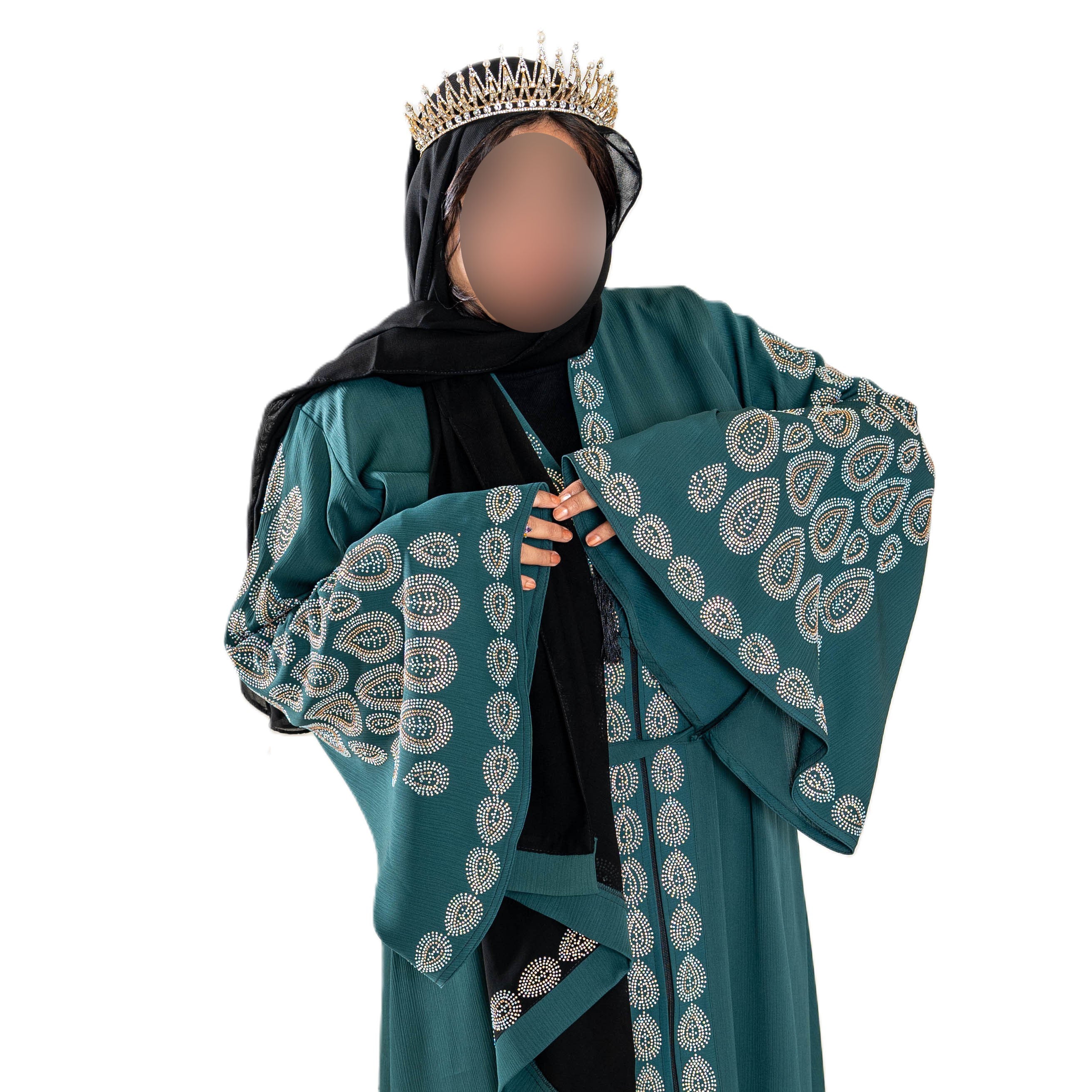 Colour Abaya with DMC Embroidery - Vibrant Vibrant Colours and Intricate DMC Embroidery for Elegance and Individuality