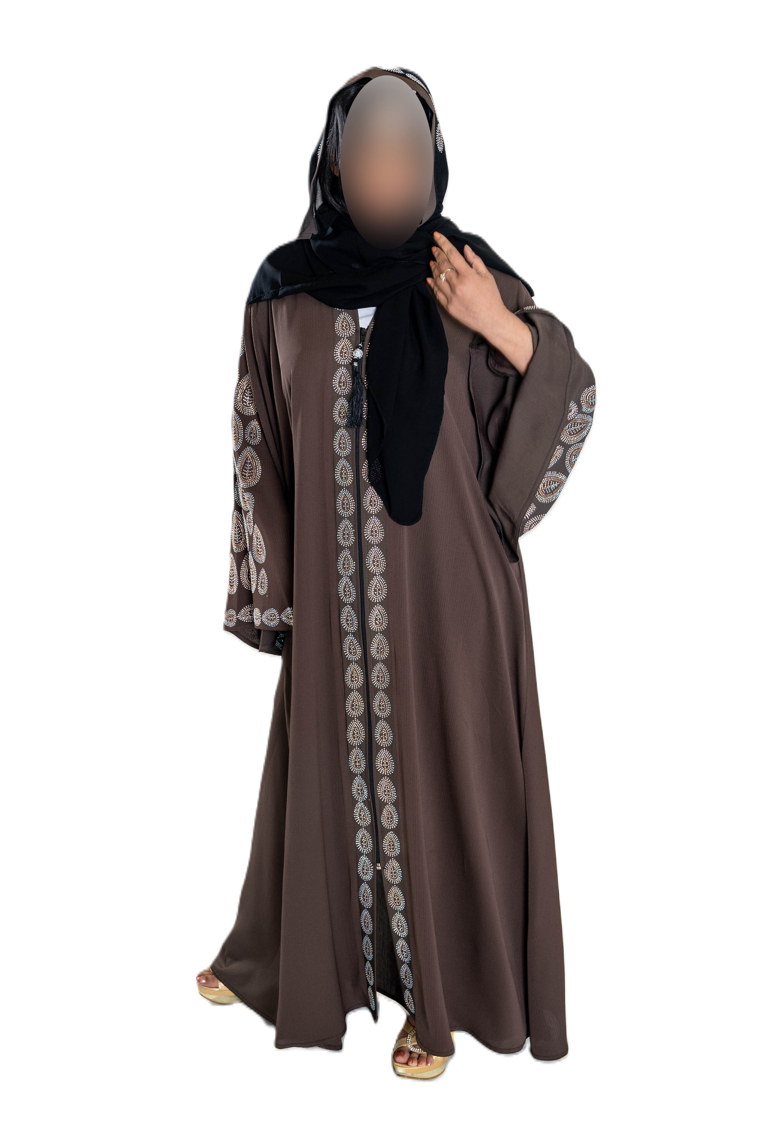 Colour Abaya with DMC Embroidery - Vibrant Vibrant Colours and Intricate DMC Embroidery for Elegance and Individuality