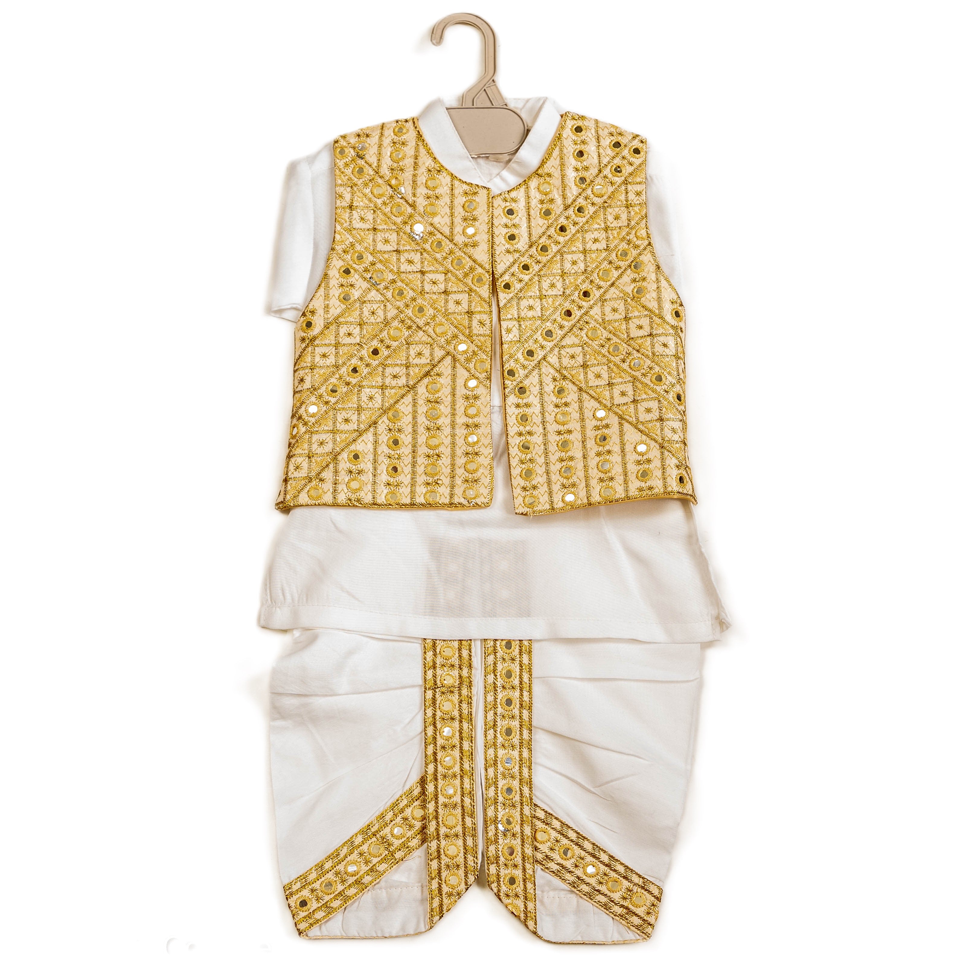 Boys dhooti shalwar suit with waistcoat