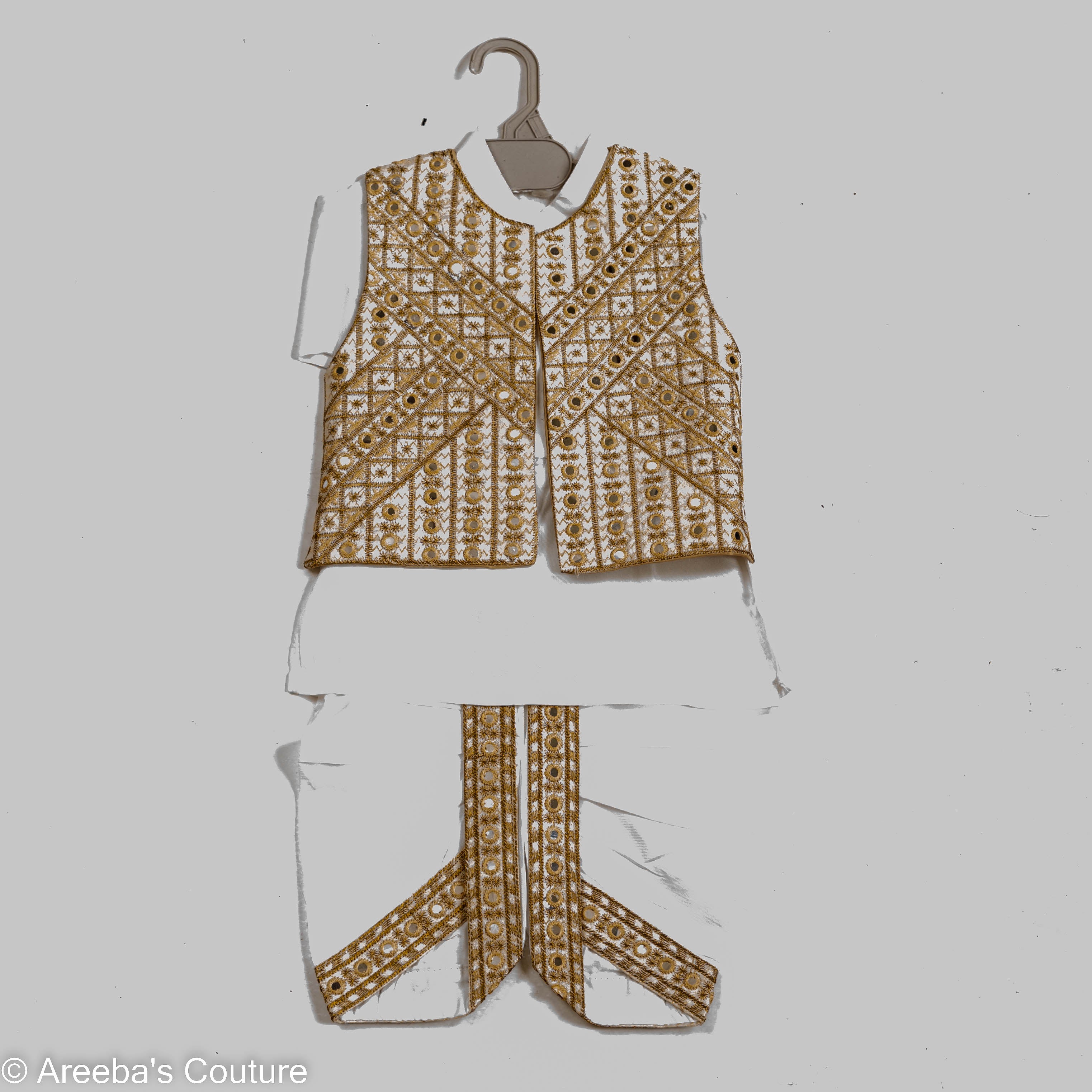 Boys dhooti shalwar suit with waistcoat