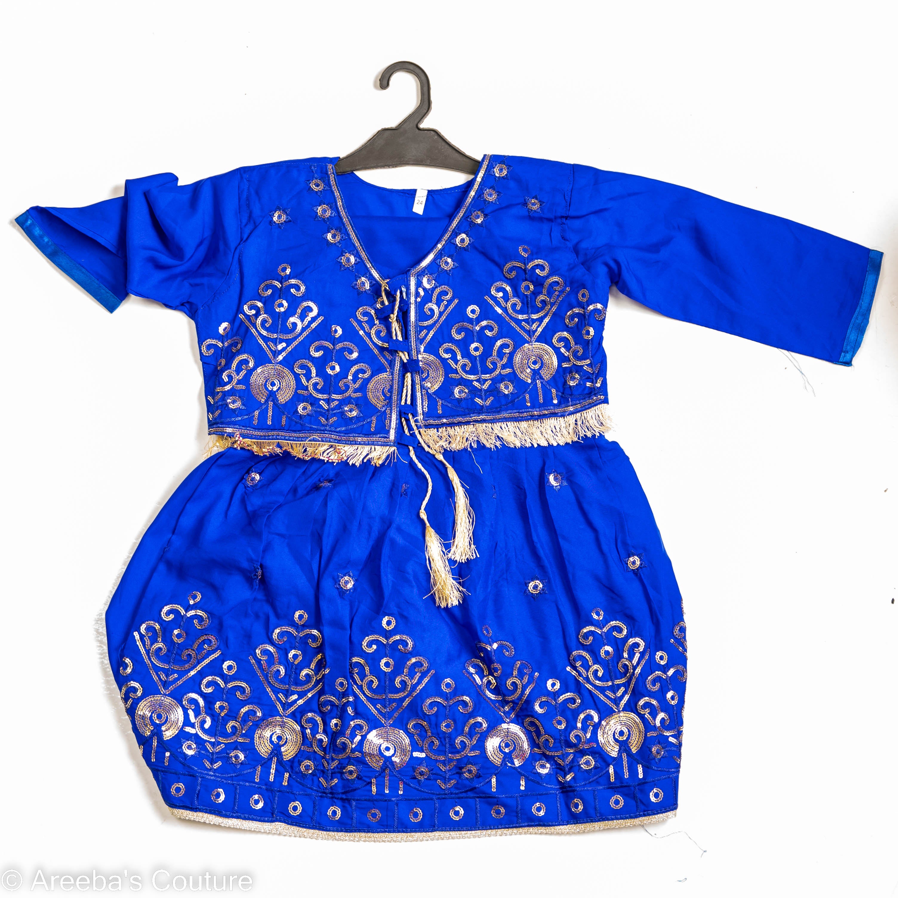 Areeba's Couture Blue Cotton Frock Set Dress for Women Summer Breathable Soft Chic Style Womenswear