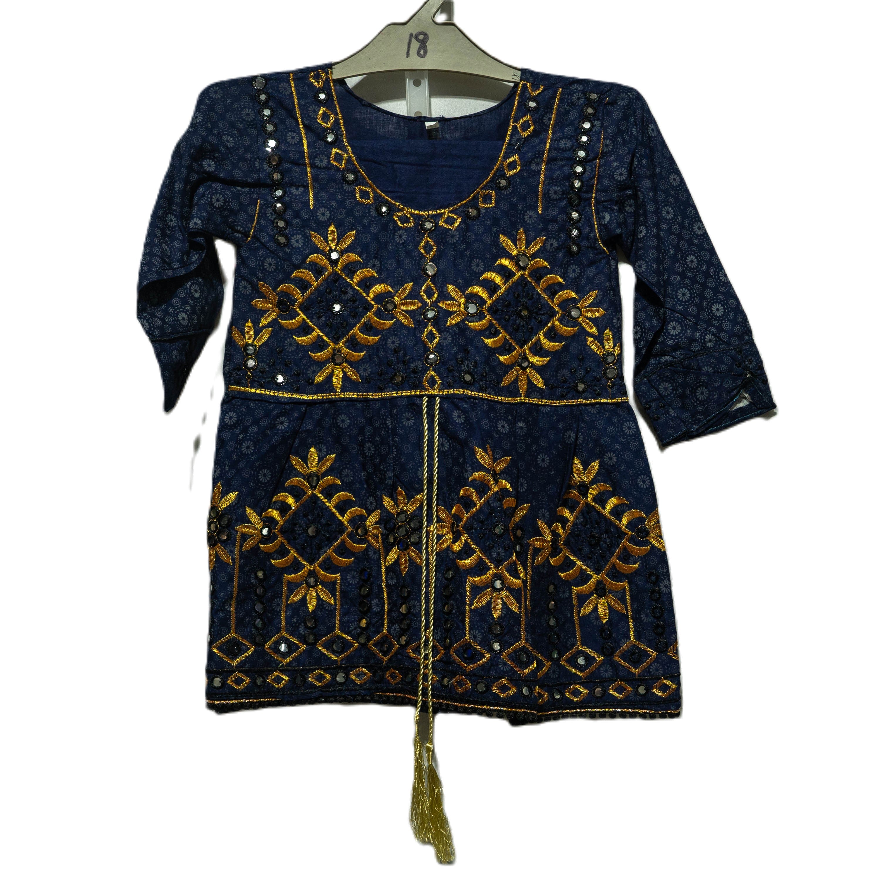 Black Embroidered Frock with Intricate Gold Embroidery for Versatile Wear Elegant Design High-Quality Materials Suitable for Various Occasions