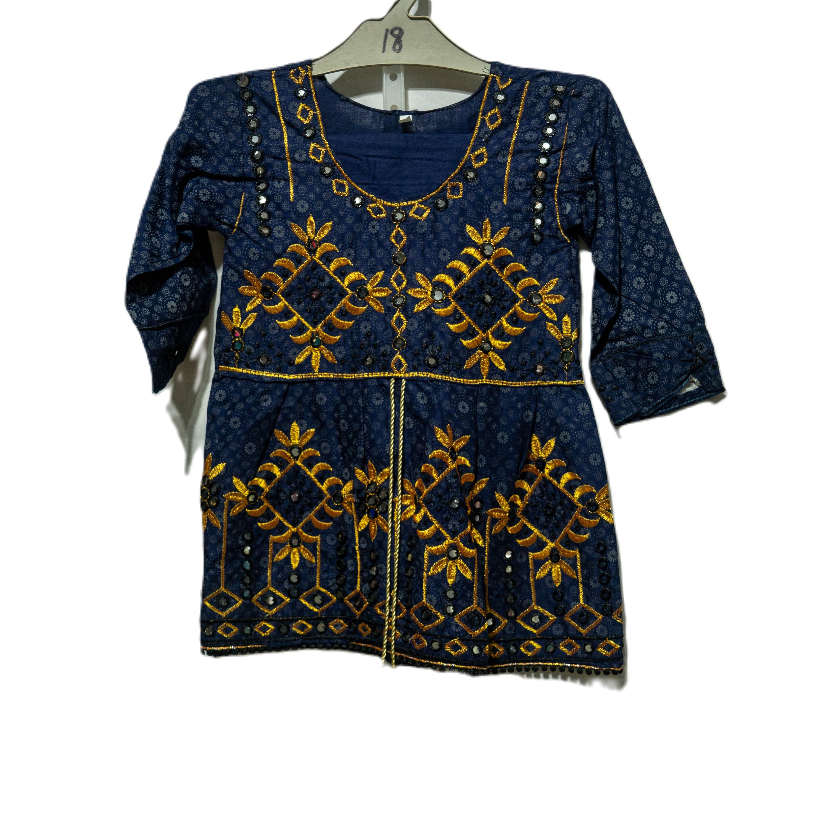 Black Embroidered Frock with Intricate Gold Embroidery for Versatile Wear Elegant Design High-Quality Materials Suitable for Various Occasions