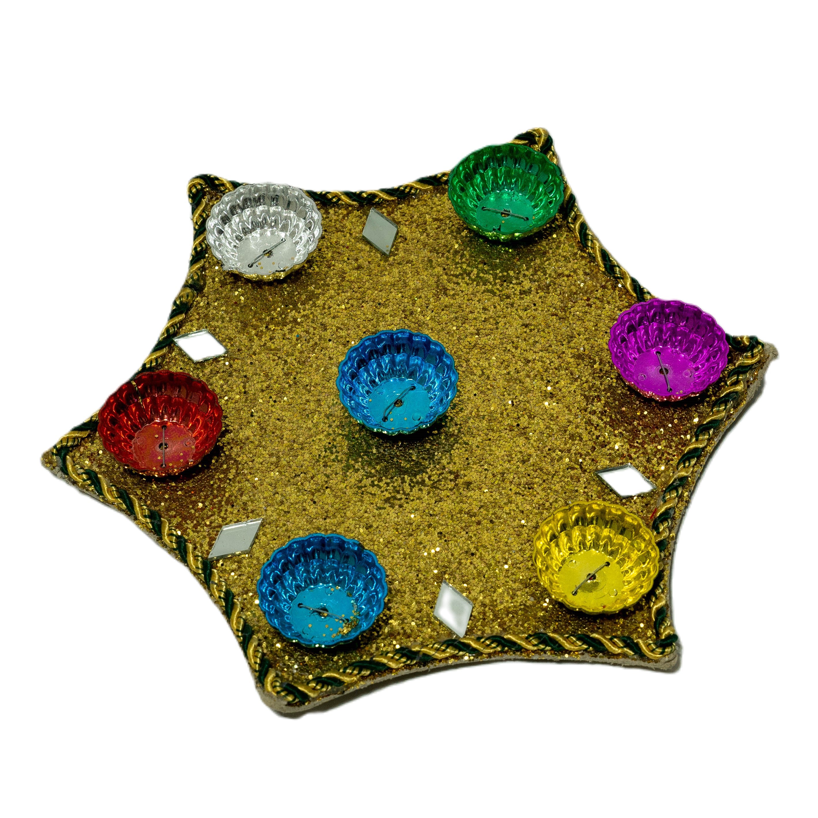 7 pot star shaped mehndi tray