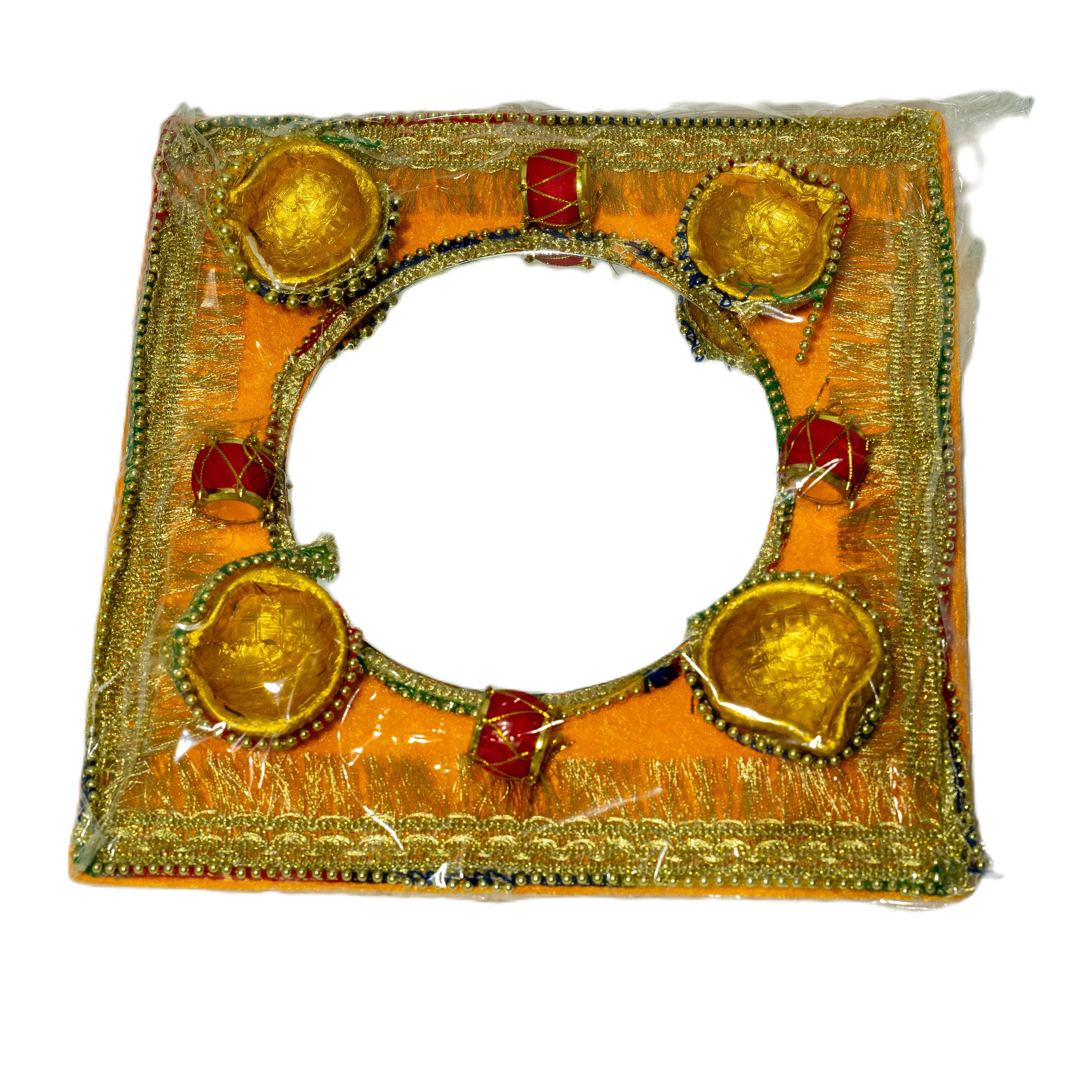 Square mehndi tray with mirror