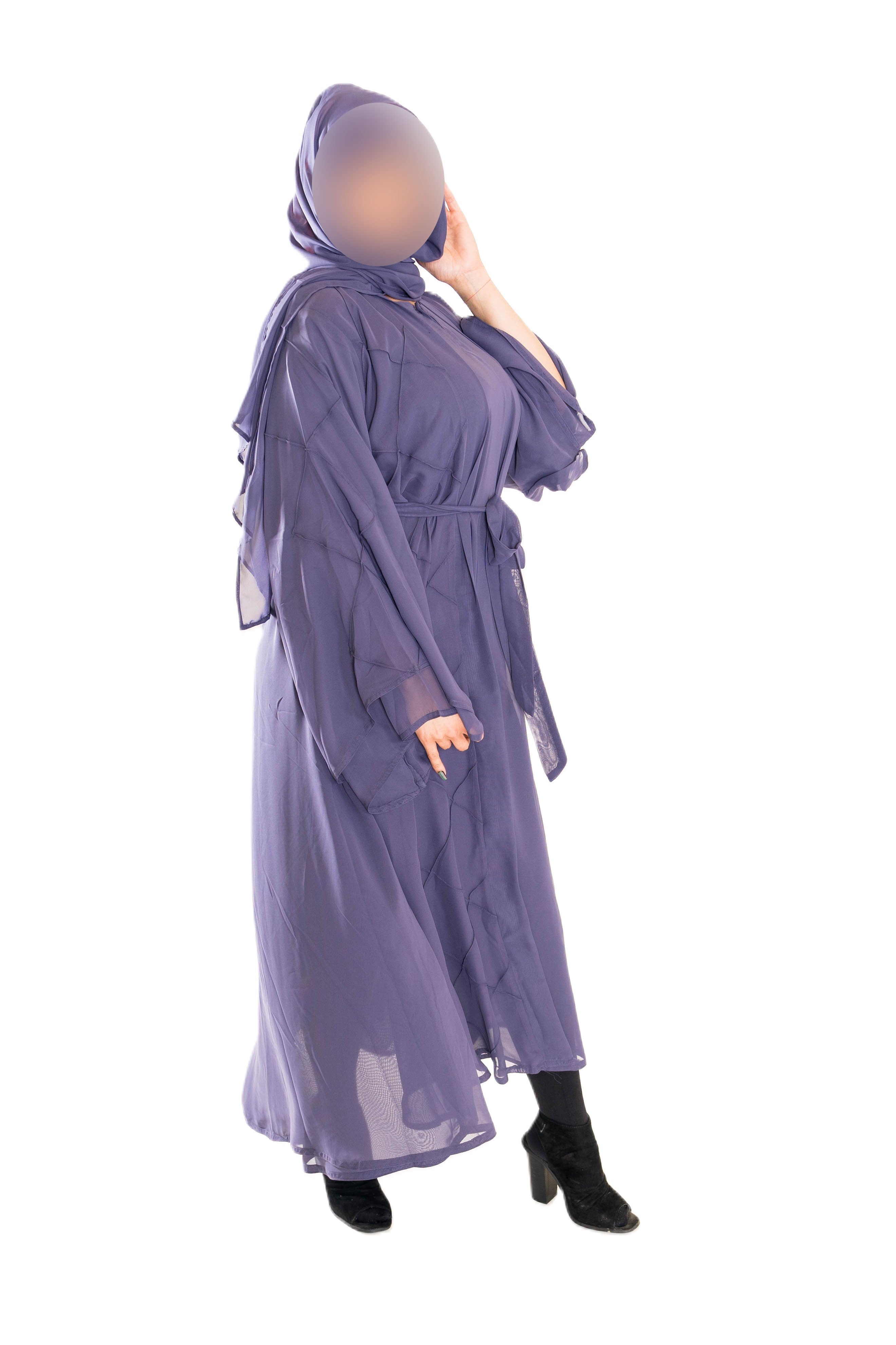 Chiffon Triple Layered Abaya Design - Elegant Brown Abaya with Three Layers for Comfort and Style