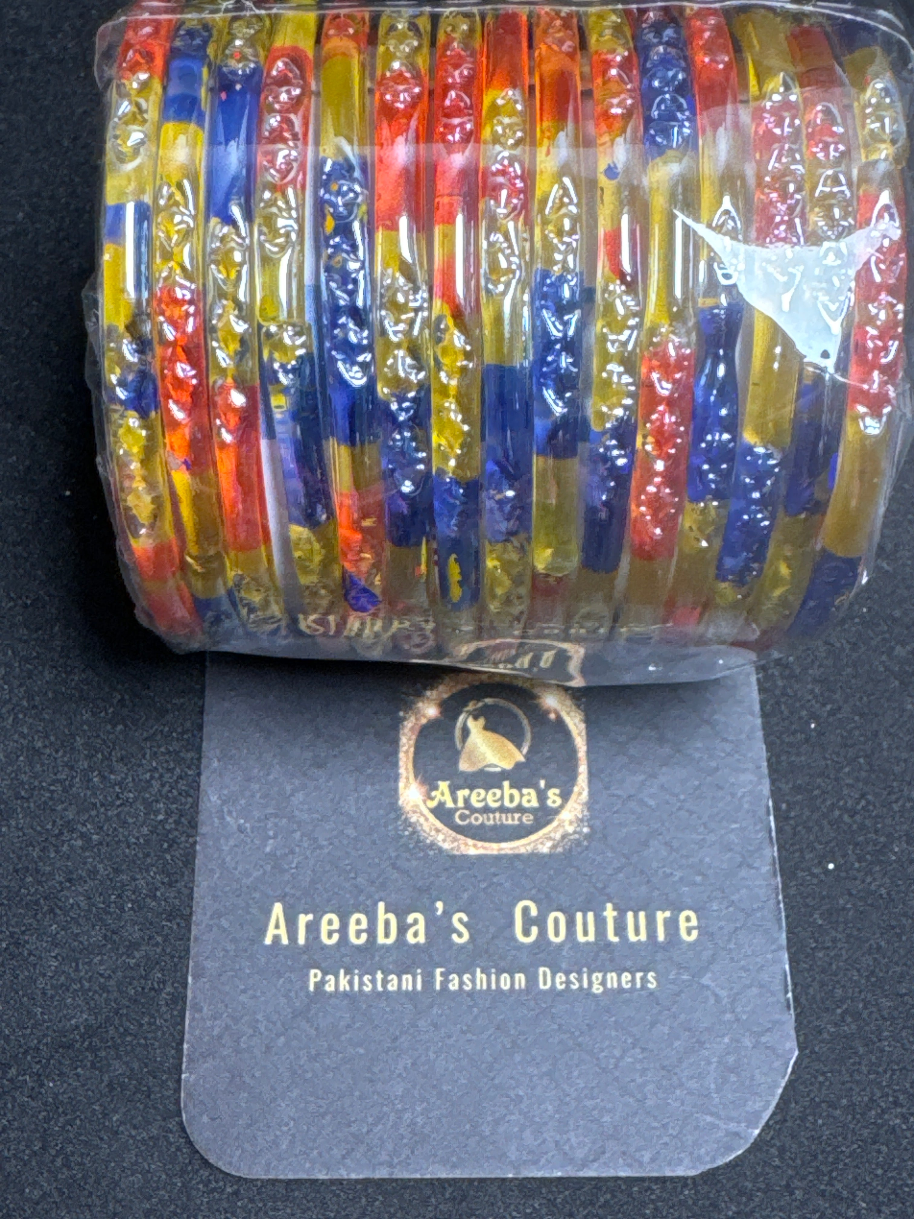 Girls bangles in blue yellow orange A8