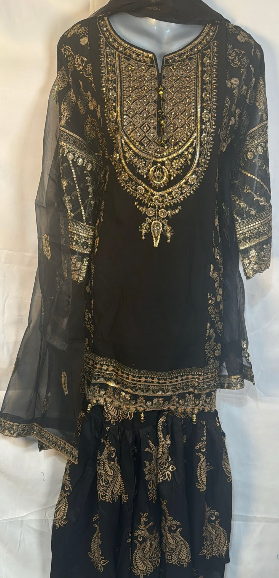 Black  3 pcs Garara set   BCF 2- Areeba's Couture