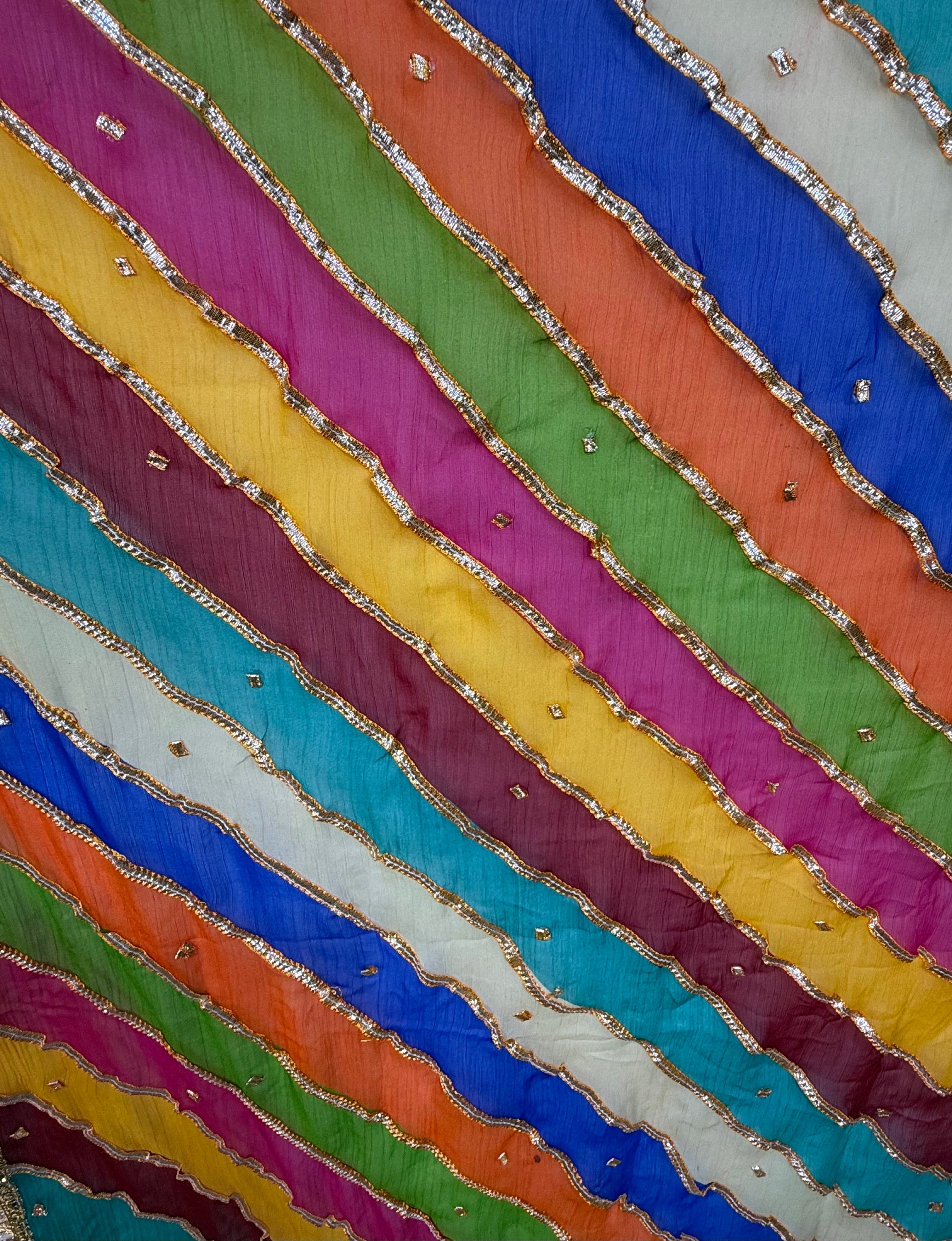 Dupptta Organza Multi Colour With Golden Embroidery Work Dcg-6