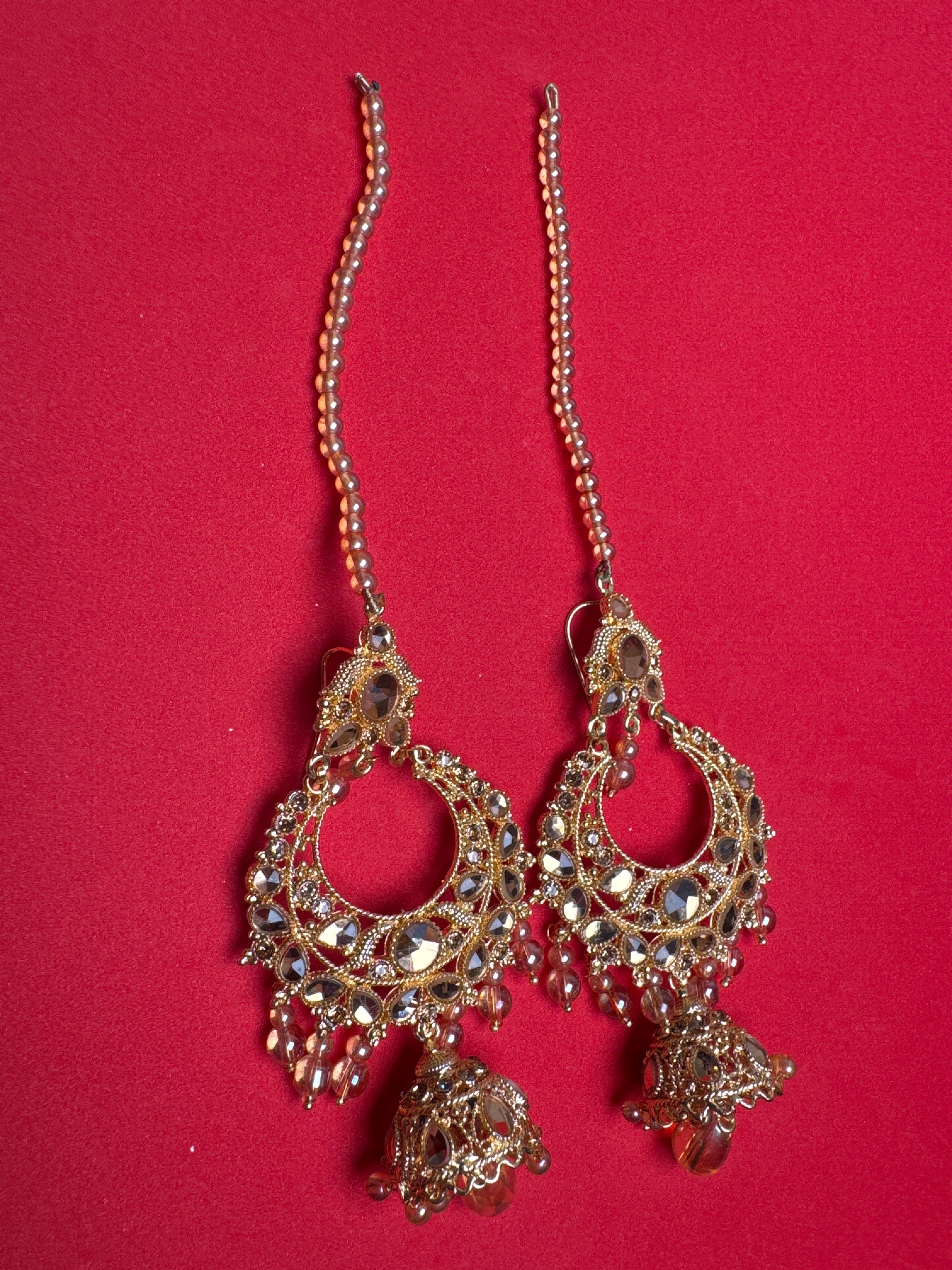 Jumkay (Earring) with pink  colour pearls TBE 22