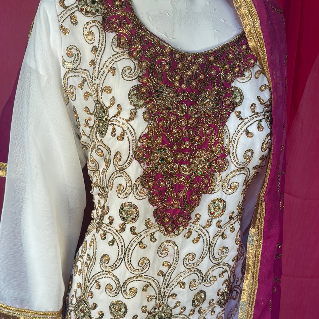 Stone and Zari work suit- Areeba's Couture