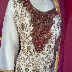 Stone and Zari work suit- Areeba's Couture
