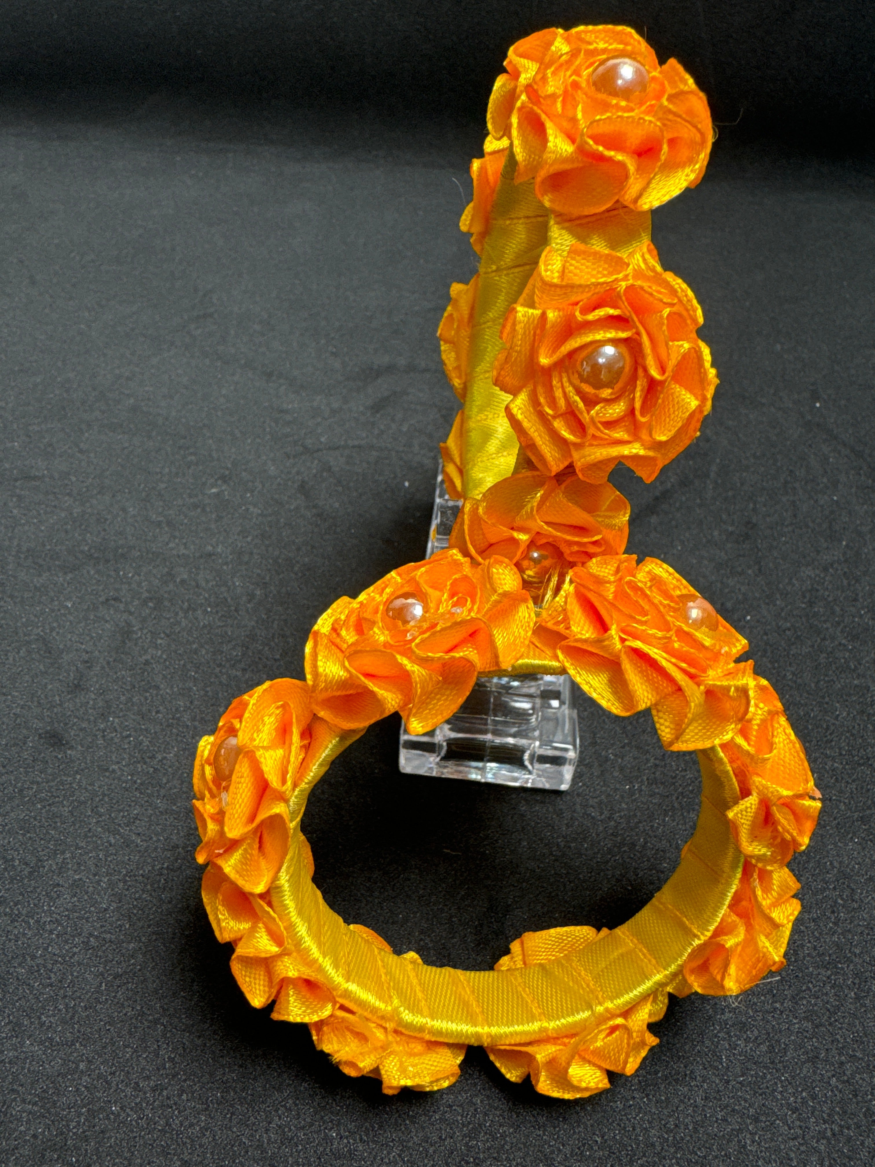 Yellow Flower Kara Set (SOLD AS PAIR) Handcrafted for Bride Bride Maids Mehndi and Any Event Perfect for Complementing Your Dress