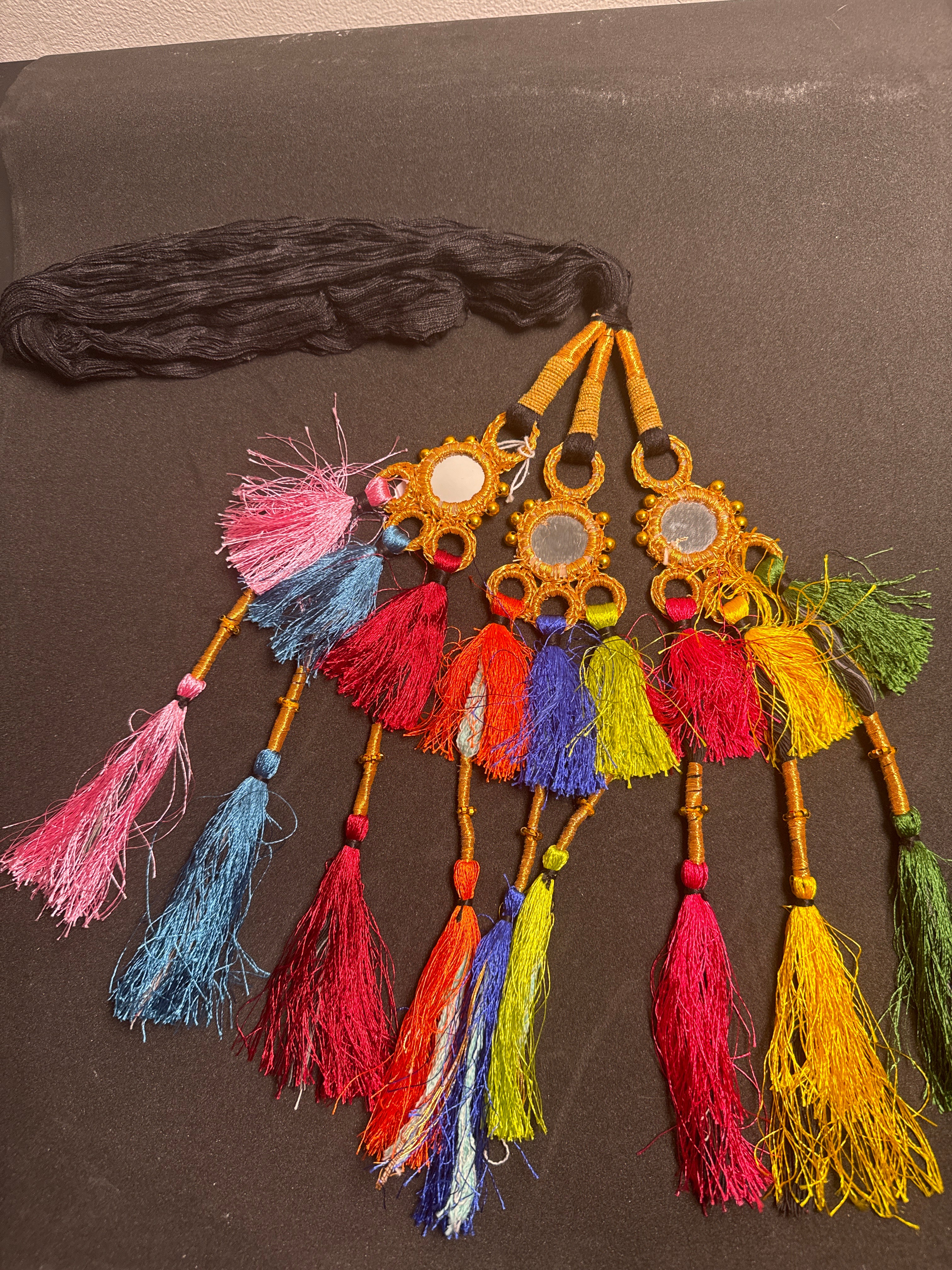 Black Parranda with multi tassels  PD81
