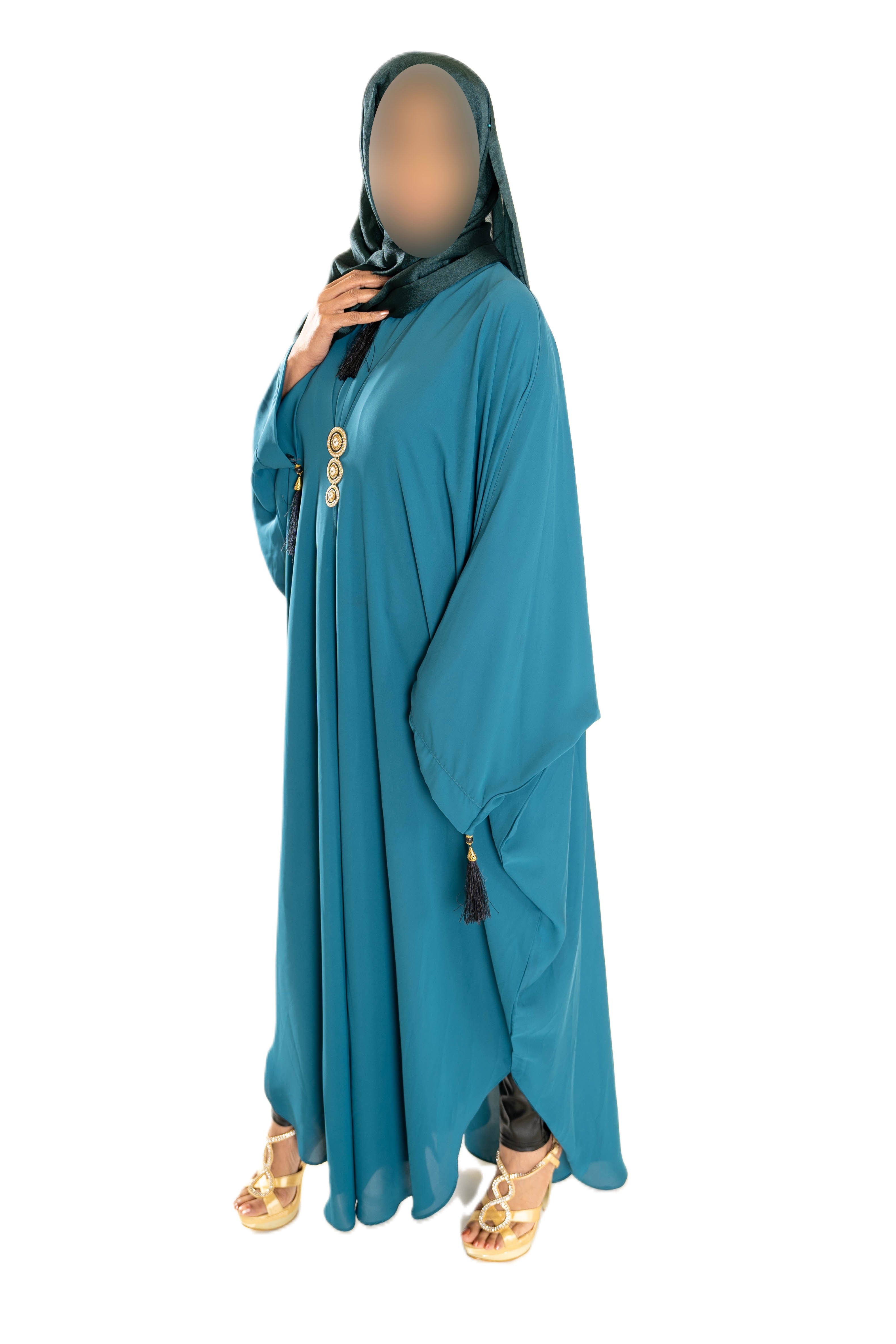 Colour Abaya with Brooch - High-Quality Fabric Elegant and Versatile Abaya for Any Occasion