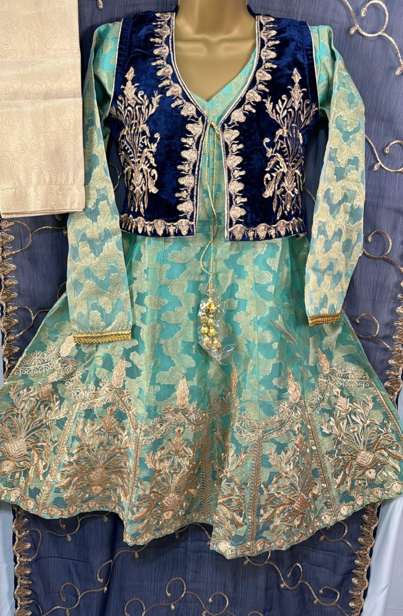 Koti style three piece frock suit