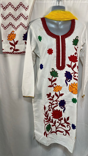Pure cotton embroidery suit- Areeba's Couture