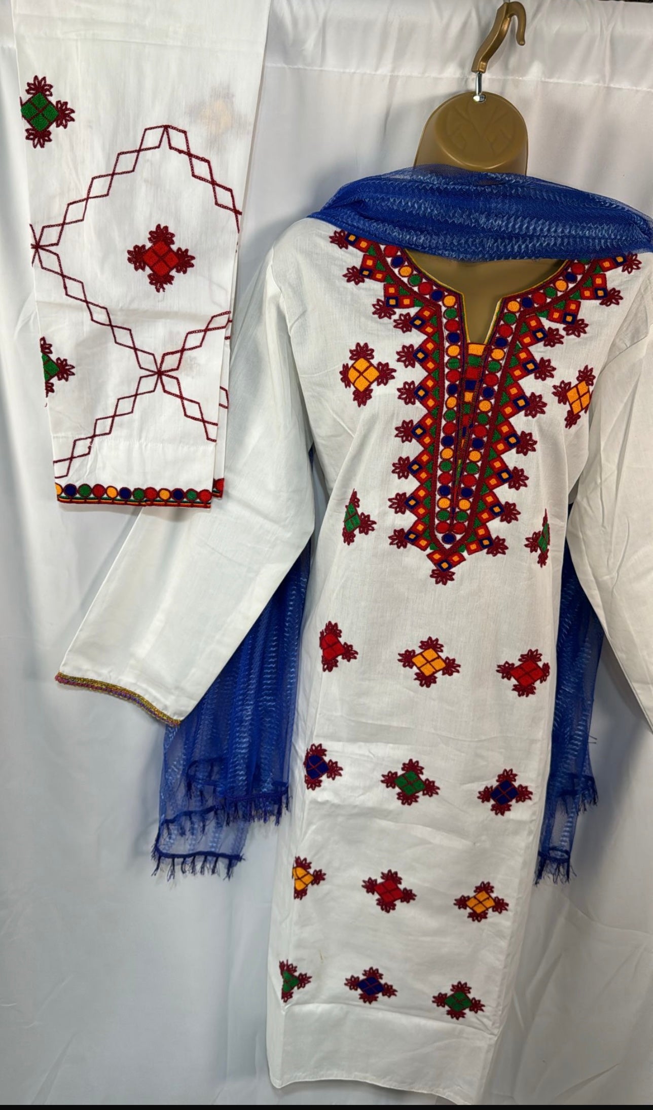 Pure cotton embroidered suit
