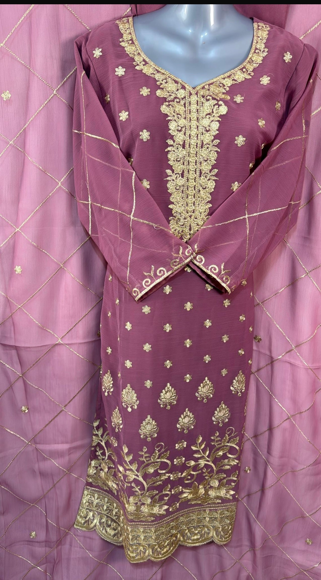 Three piece chiffon  suit
