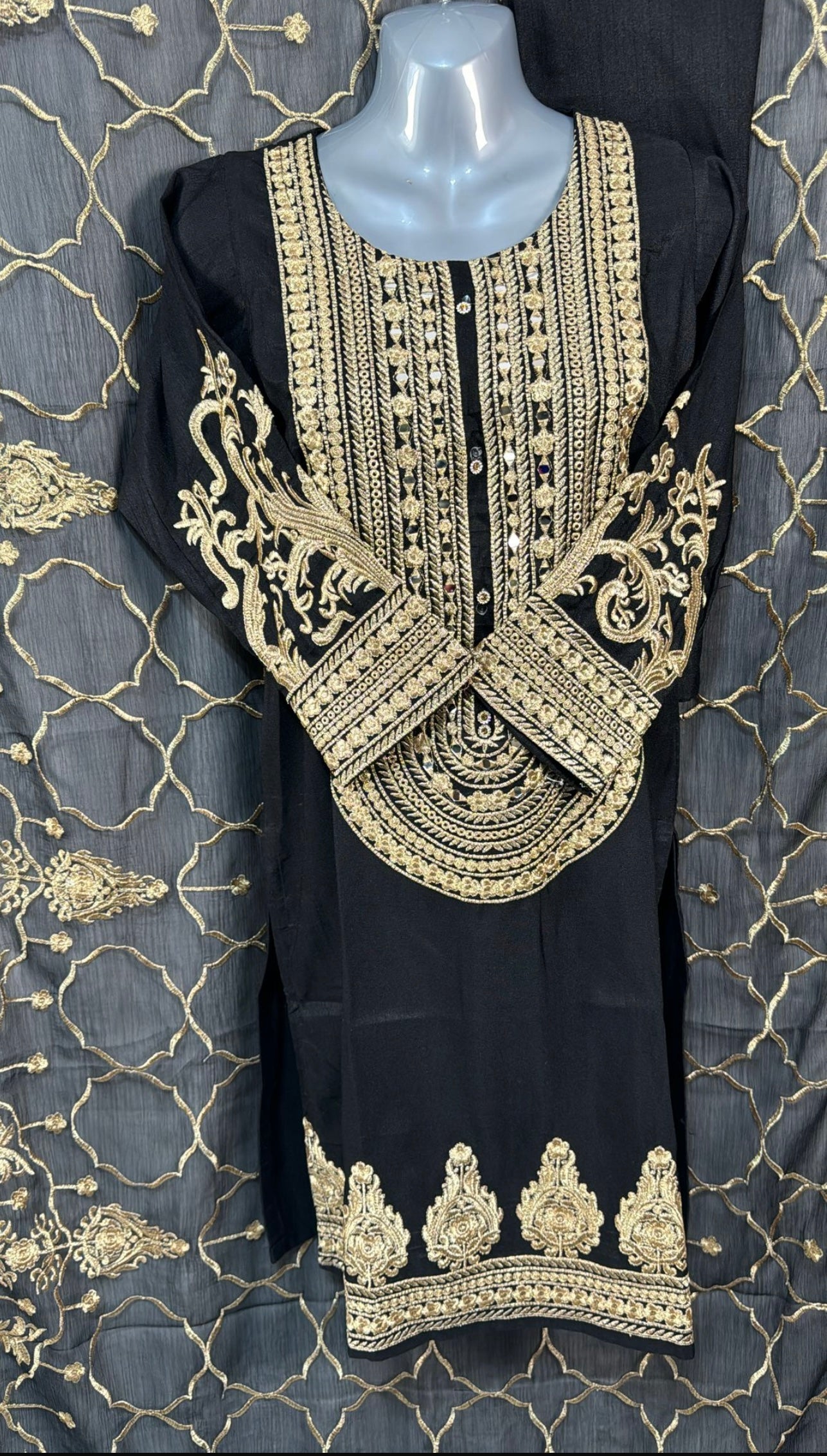 Three piece black suit